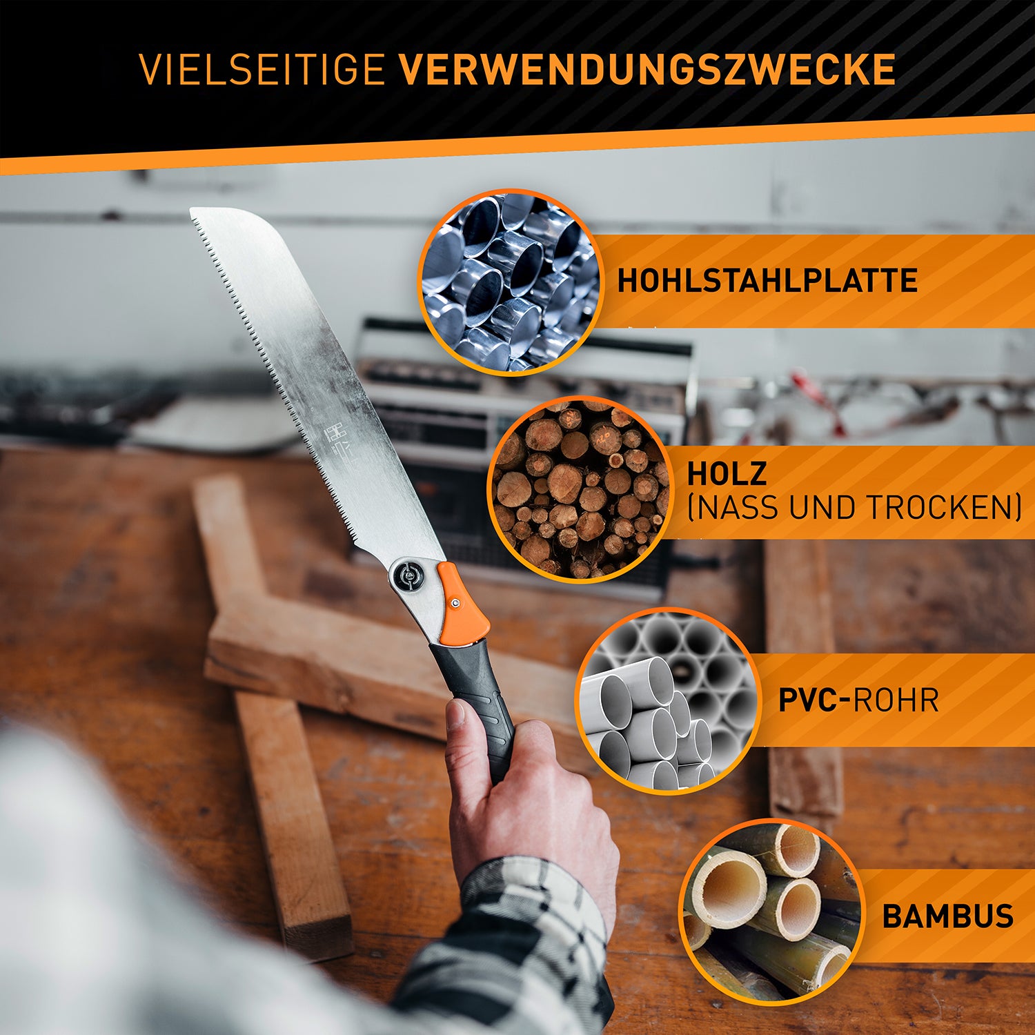 Ersatzsägeblatt für Japansäge Zen - 240 mm, 240 mm SK4-Karbonstahl für Holz, Bambus, PVC-Rohr und Hohlstahlplatte.