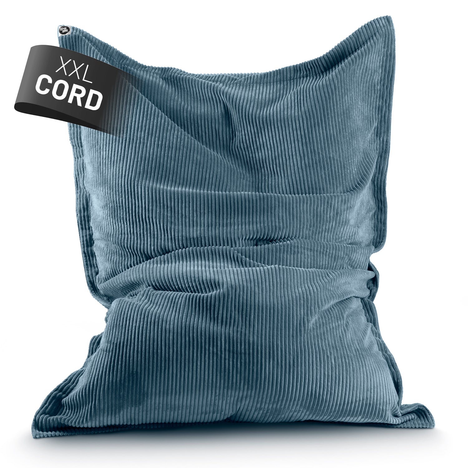 Sitzsack Classic XXL aus der LUMALAND Cord-Reihe - 380 L - 140 x 180 cm - Blau mit kuscheligem, robustem Cord-Bezug und verstärkten Nähten.