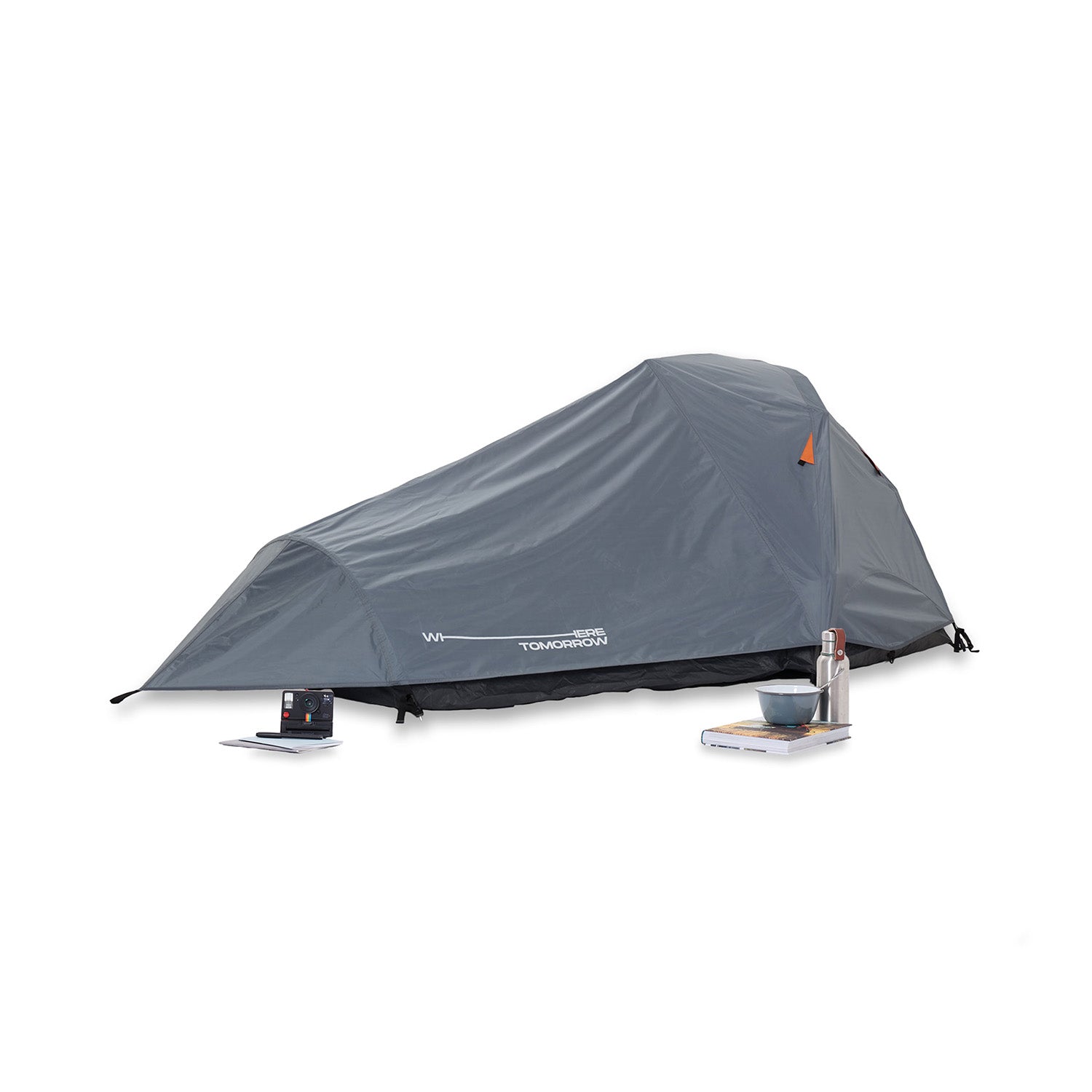 2-Personen-Kompakt-Zelt Pop Up Wurfzelt Trekkingzelt grau, ultraleicht, handlich, mit schnellem Quick Up Aufbau, Maße 245x160x95 cm von Where Tomorrow.