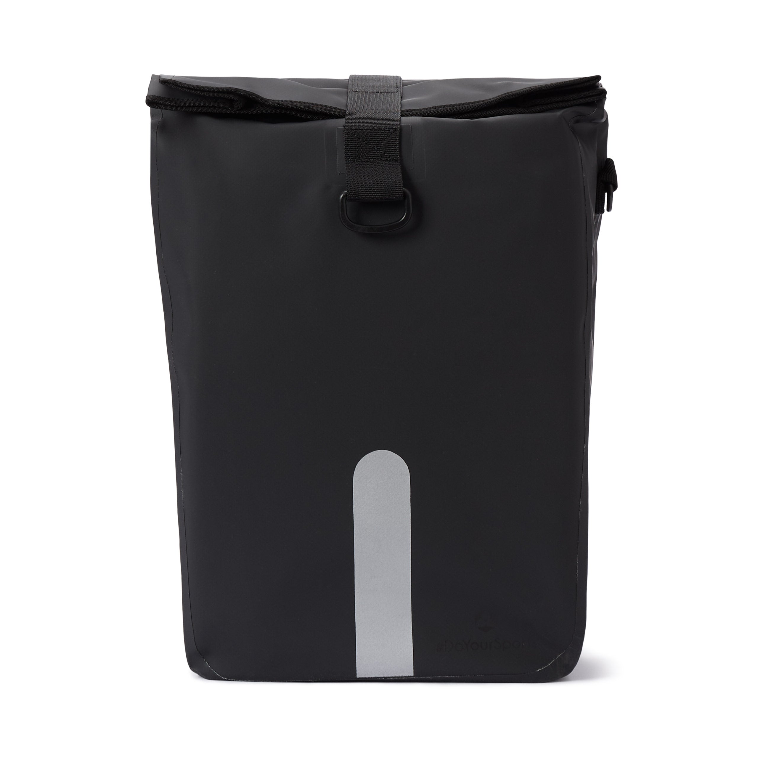 Wasserdichte Fahrradtasche Roll-Top - 21 L - Schwarz mit reflektierendem Streifen, wasserdicht und vielseitig tragbar für Alltag und Freizeit.