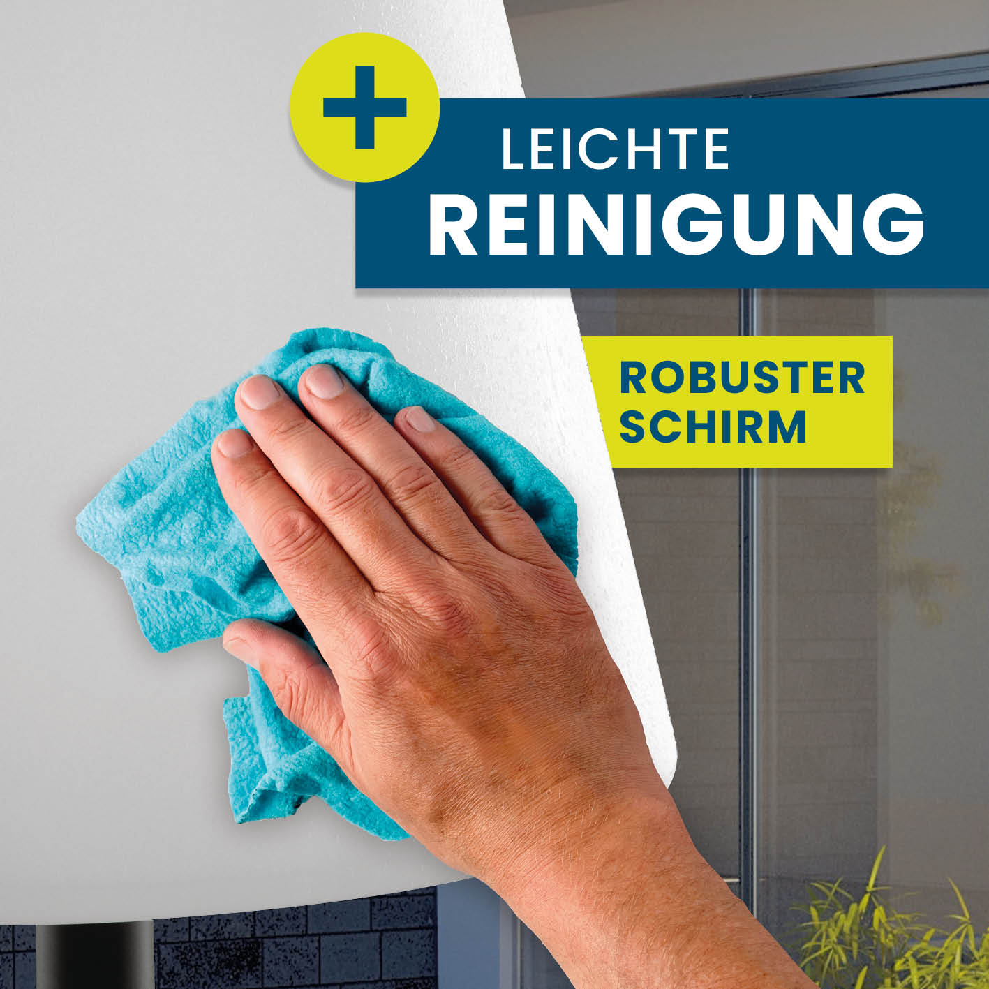 LED-Standleuchte dimmbar - 187 cm - schwarz/weiß mit robustem Schirm und leichter Reinigung, ideal für In- und Outdoor-Bereiche.