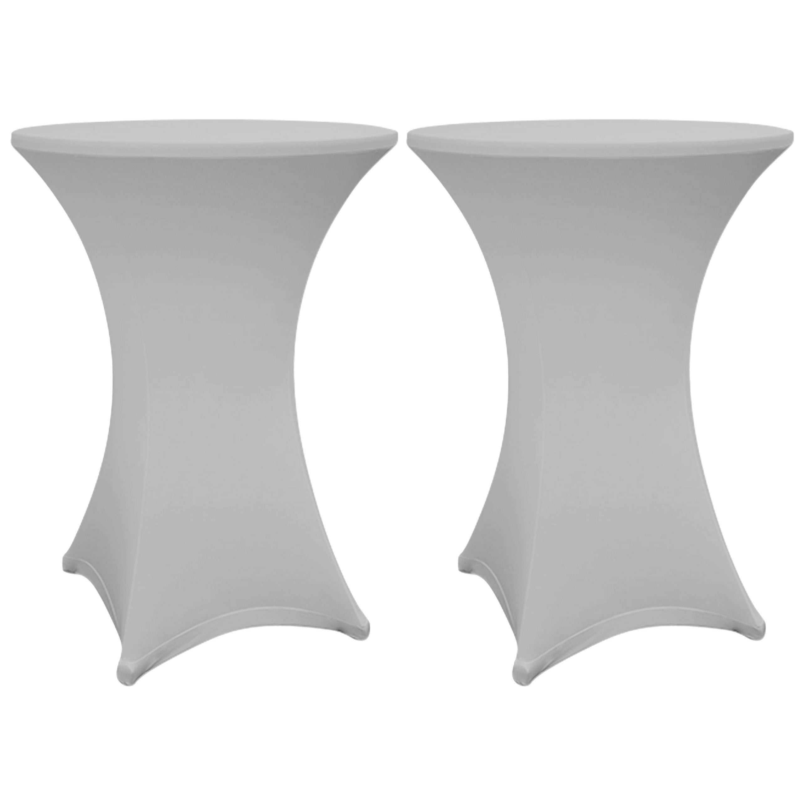 Stehtischhusse Tisch Bezug Husse Ø 80-85 cm Silbergrau 2er-Set, abwischbar, waschbar, elastisch, perfekte Passform für Stehtische.