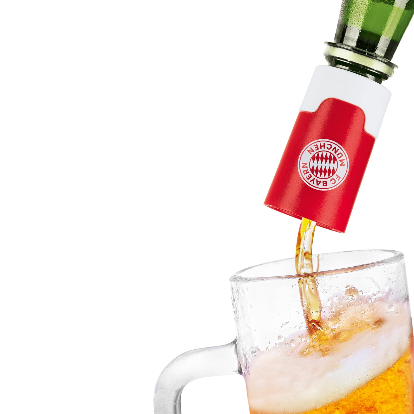 Bier-Aufbereiter im FC Bayern München - 3er-Set als Flaschenaufsatz für frisch gezapften Biergeschmack und Insektenschutz.