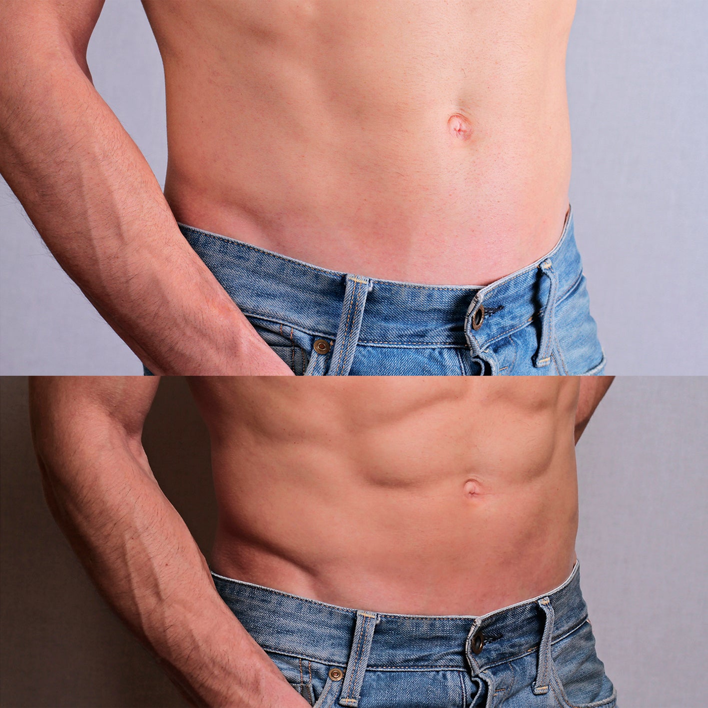 Bauchmuskelgürtel EMS - 6 Programmen - 9 Intensitätsstufen - unisize - schwarz am Männerbauch für Muskelstimulation und Training.