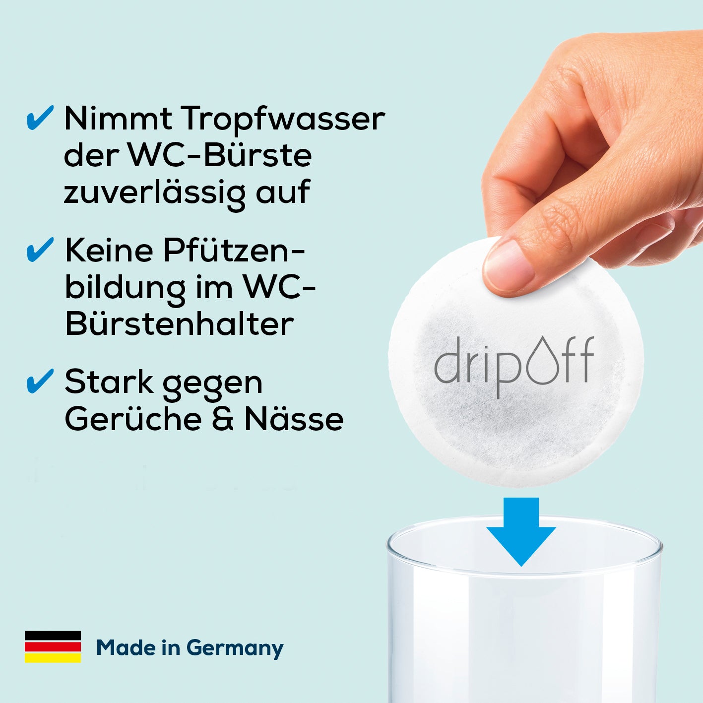 Anti-Nässe-Pad - Einsatz für WC-Bürstenhalter - 30er-Set nimmt Tropfwasser auf, verhindert Pfützenbildung und schützt vor Gerüchen und Nässe.