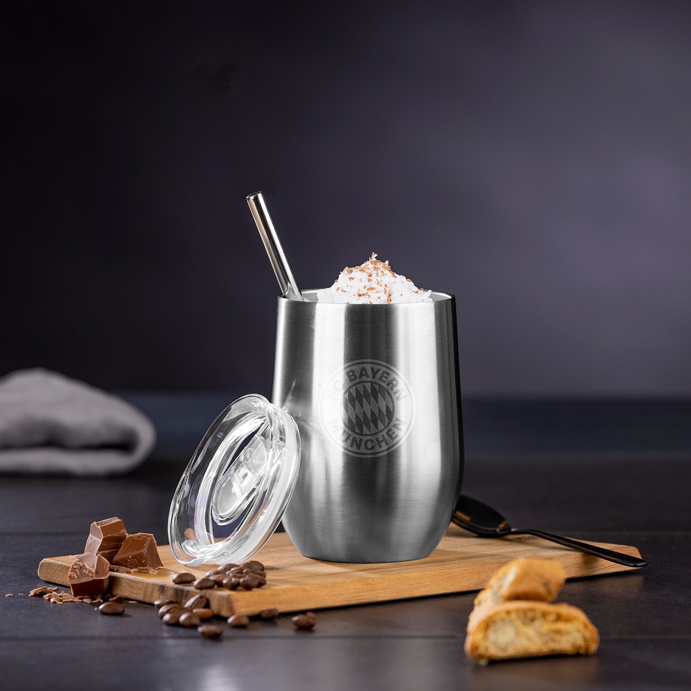Edelstahl-Getränkebecher inkl. Trinkhalm - 350 ml - 2er-Set, isolierter Becher mit Deckel für heiße und kalte Getränke.