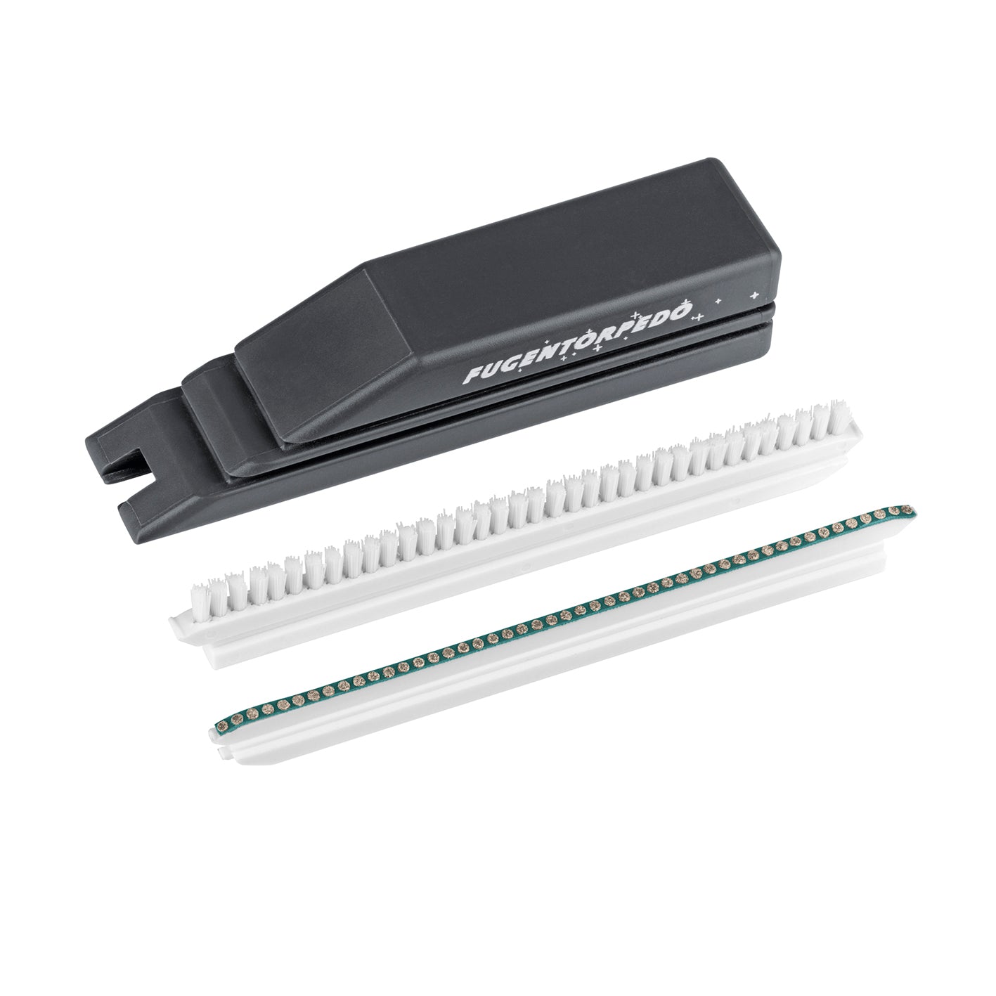 Reinigungswerkzeug-Basis Set (1x Fugenbürste & 1x Schleifsteg 3mm) mit 2 austauschbaren Einsätzen für gründliche Reinigung.