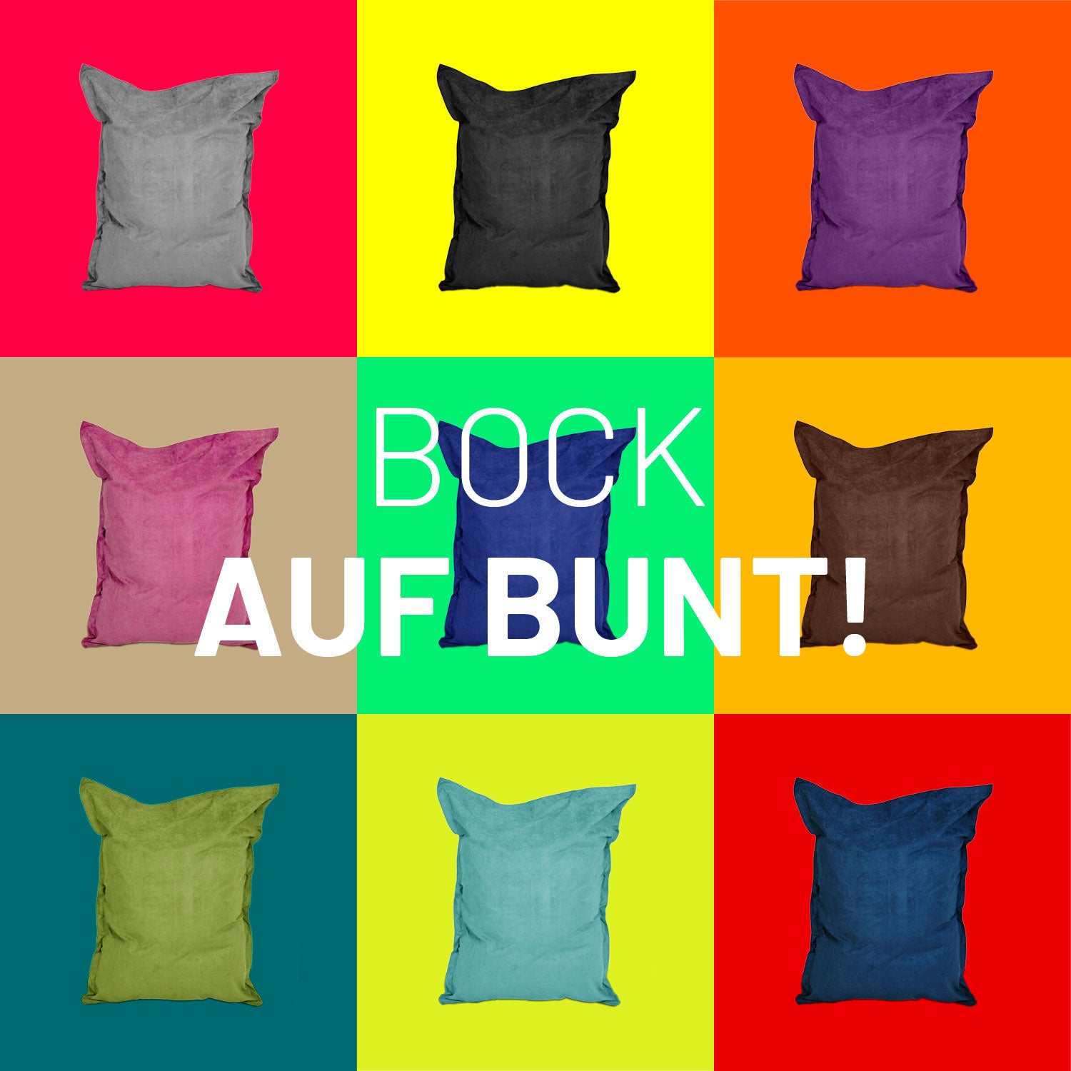 XXL Microvelours Sitzsack (380 L) - indoor - Rot, großes, bequemes und wasserfestes Sitzkissen für Wohnzimmer und Kinderzimmer.