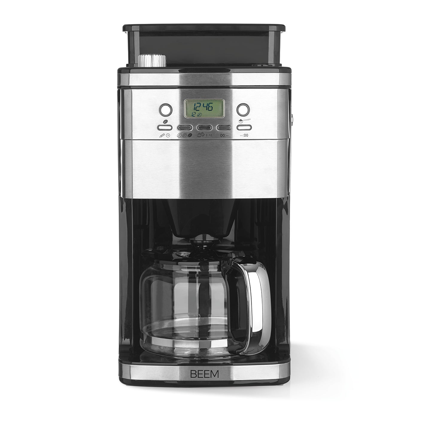FRESH-AROMA-PERFECT SUPERIOR Filterkaffeemaschine mit Mahlwerk, 28 Mahlgradeinstellung, 1,5 l Glaskanne, 24-Stunden-Timer, Warmhalteplatte.