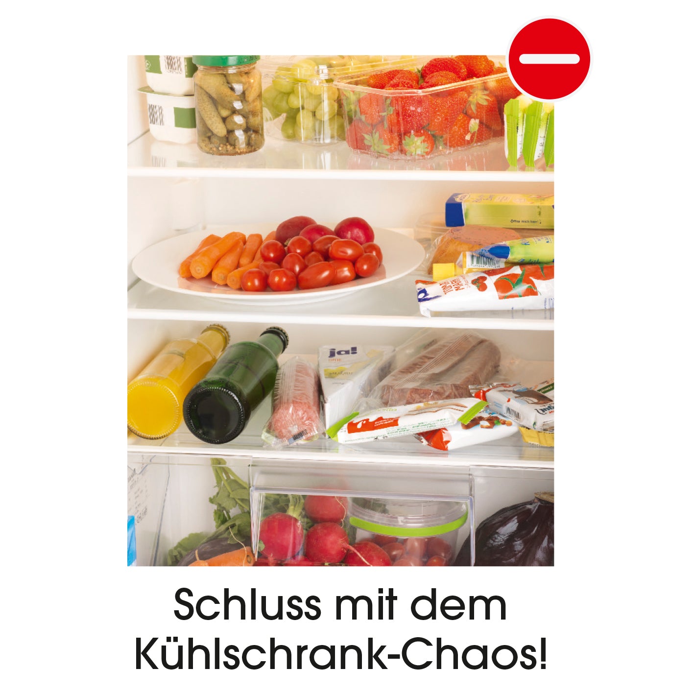 Klemm-Schublade für Kühlschrank - 3er-Set - transparent/blau zur ordentlichen Aufbewahrung und einfaches Anbringen im Kühlschrank.