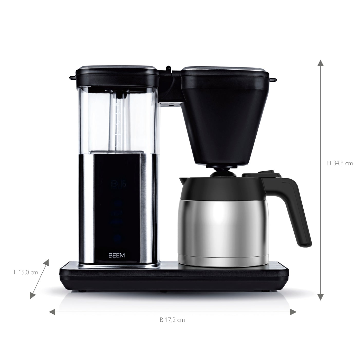DIRECT-BREW Filterkaffeemaschine - Thermo mit digitalem Touch-Display, 1,25 l Thermokanne und Schnell-Brüh-Methode für bis zu 10 Tassen Kaffee.