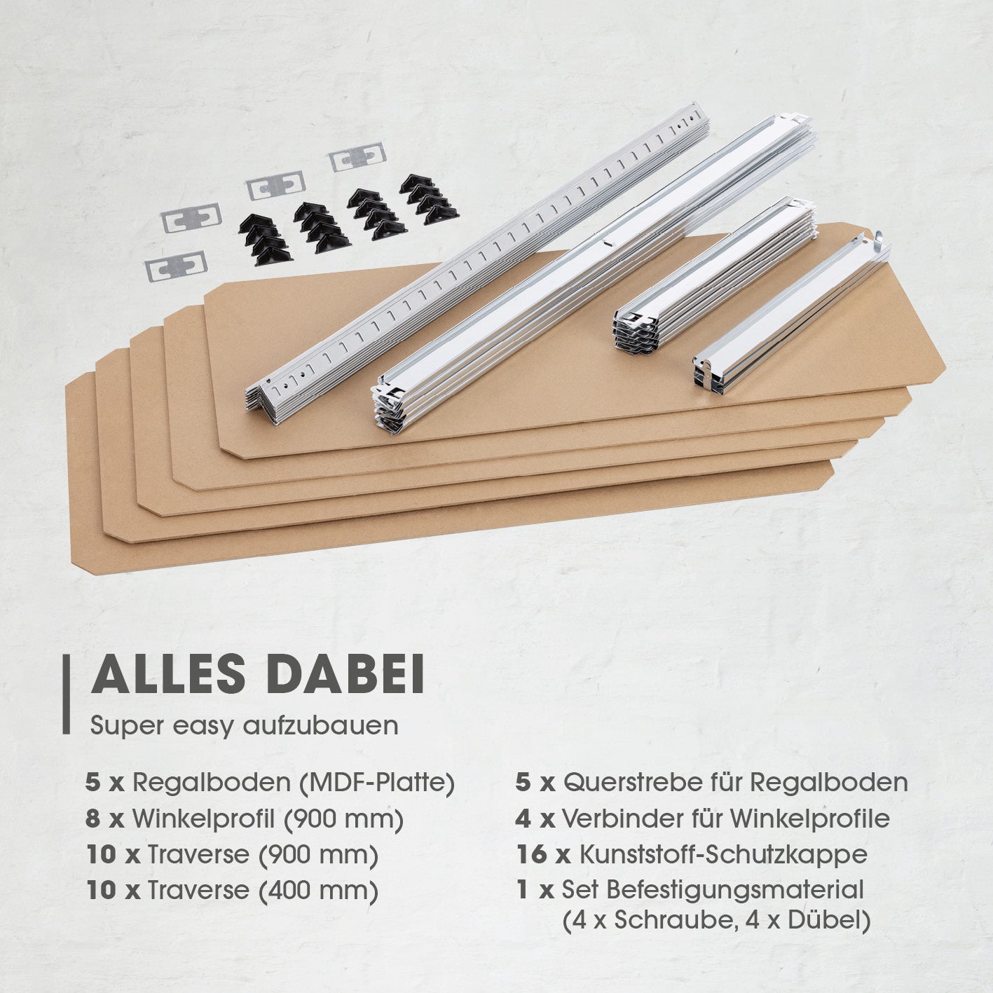 Schwerlastregal & Werkbank - 180 x 90 x 40 cm mit Metallrahmen, MDF-Platten und stabilem Stecksystem zum einfachen Aufbau.