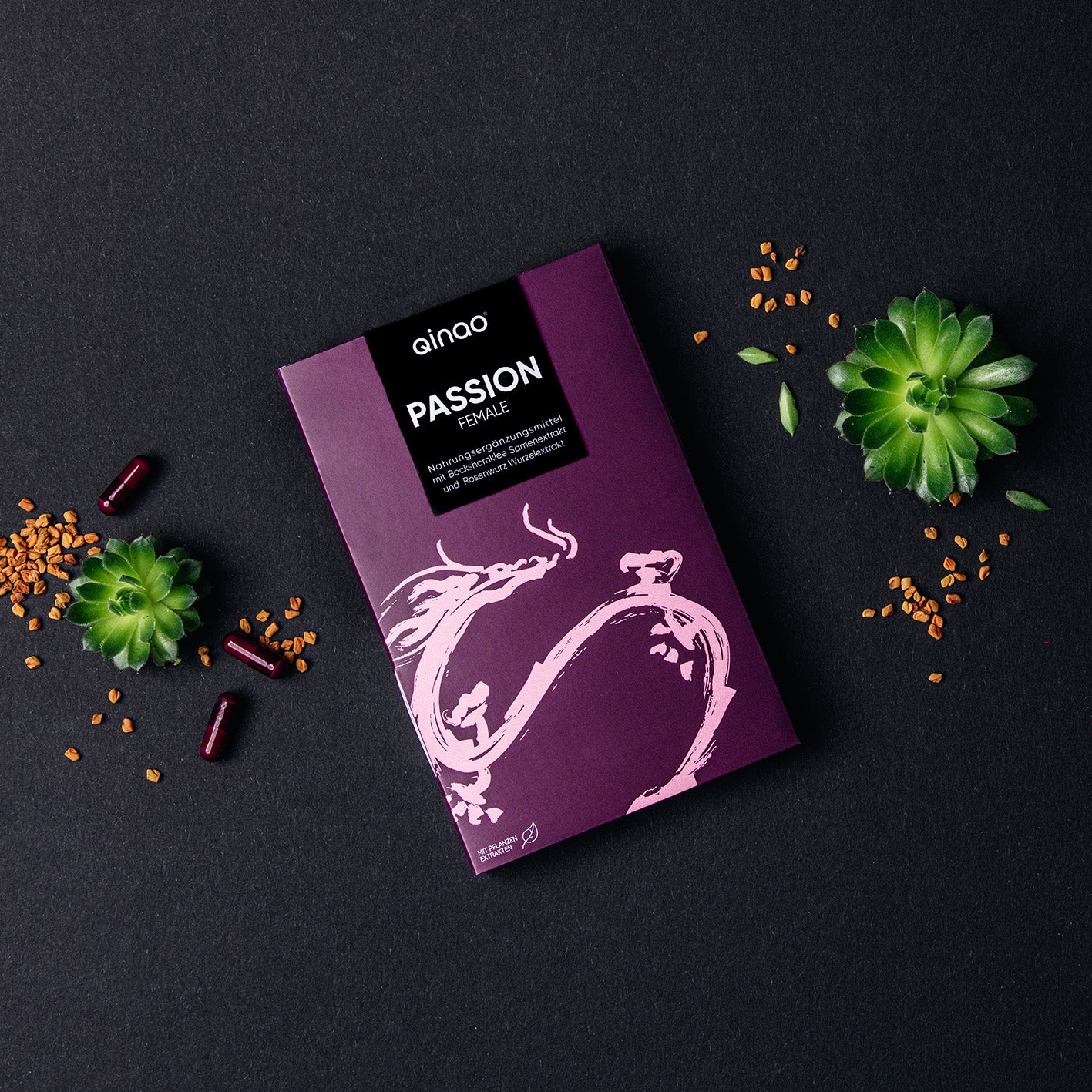 Nahrungsergänzungsmittel FEMALE - 90 Kapseln mit Vitamin B6, Zink, Rosenwurz, Bockshornklee, Chilischote, vegan, zuckerfrei, laktosefrei, glutenfrei.