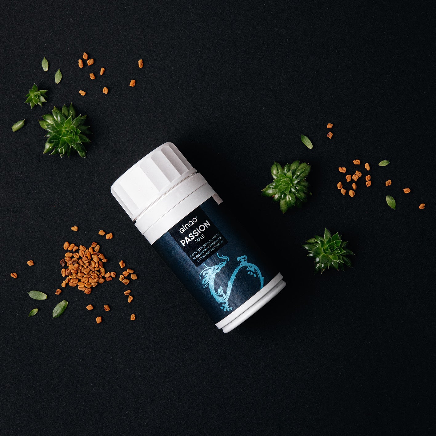 Nahrungsergänzungsmittel PASSION MALE - 2er-Set mit natürlichen Inhaltsstoffen wie Bockshornklee, Rosenwurz und Vitamin B6.