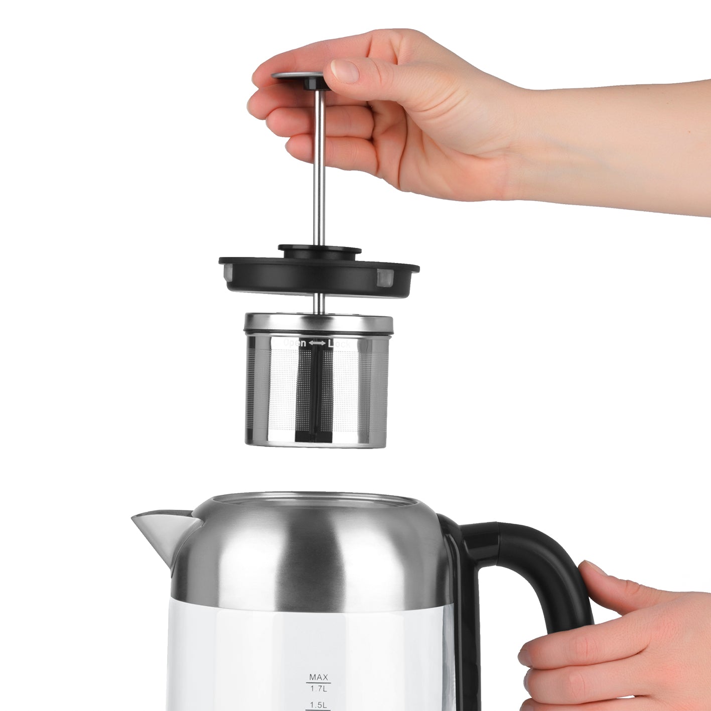 TEATIME II Edelstahl-Teesieb mit Deckel - 60 g, mit abnehmbarem Siebeinsatz für einfachen Tee-Genuss und Reinigung im BEEM Teekocher.