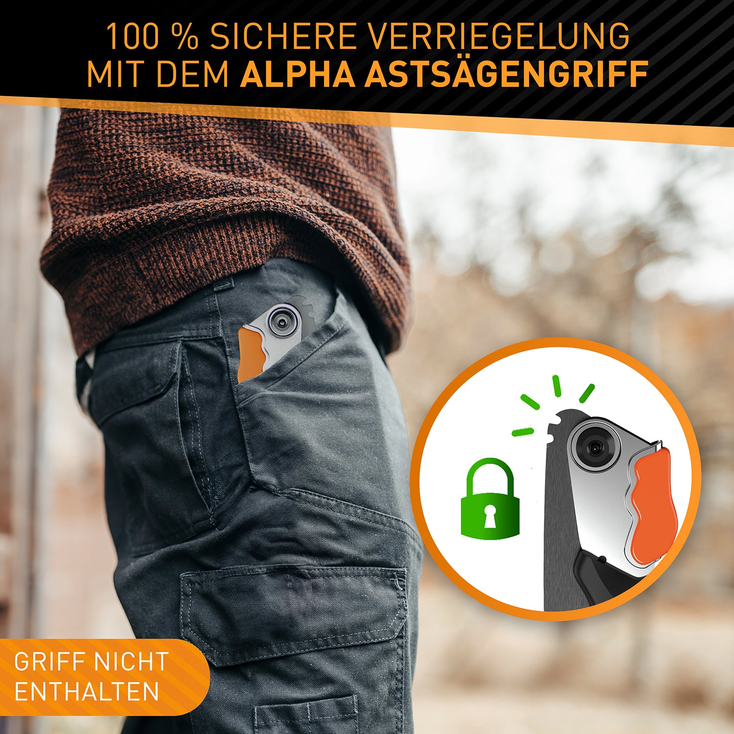 Ersatzsägeblatt für Japansäge ALPHA - 210 mm zeigt sichere Verriegelung ohne Griff, ideal für flexibles Sägen unterwegs.