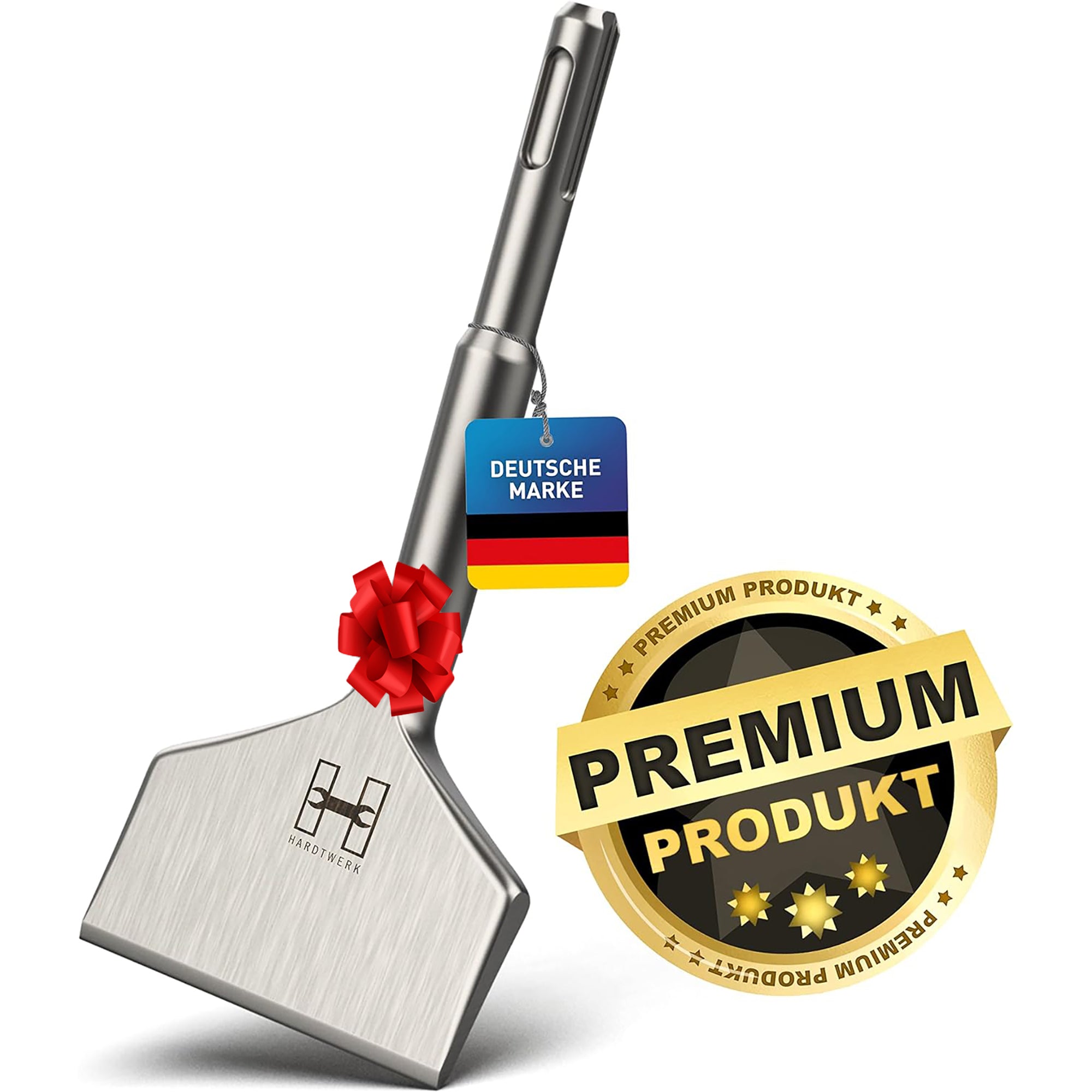 Fliesenmeißel für Bohrhammer mit abgewinkelter Klinge, selbstschärfend, passend für SDS Plus, deutscher Marke HARDTWERK Premium Produkt