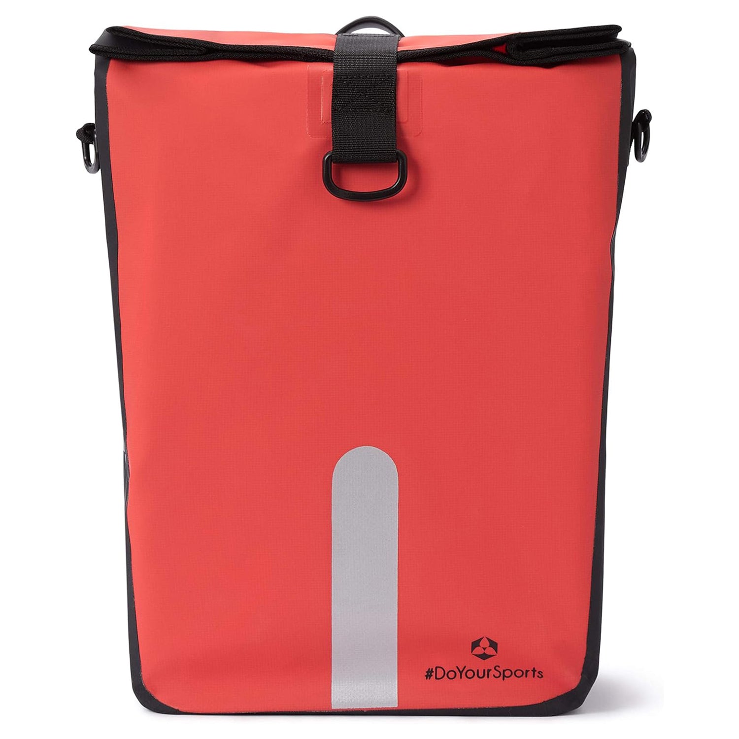 Wasserdichte Fahrradtasche Roll-Top - 21 L - Rot mit 3-in-1 Funktion, reflektierend und wasserfest für sicheren Transport bei jedem Wetter.