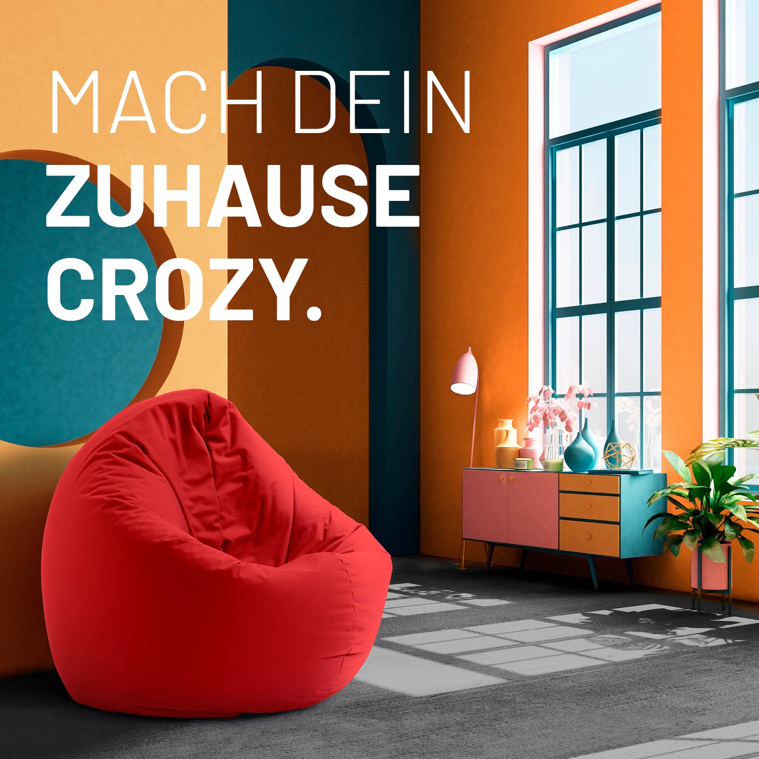 Sitzsack Drops (300 L) Rot, indoor & outdoor, langlebig, leicht, ergonomisch, pflegeleicht mit hochwertiger EPS-Füllung und verdecktem Reißverschluss.
