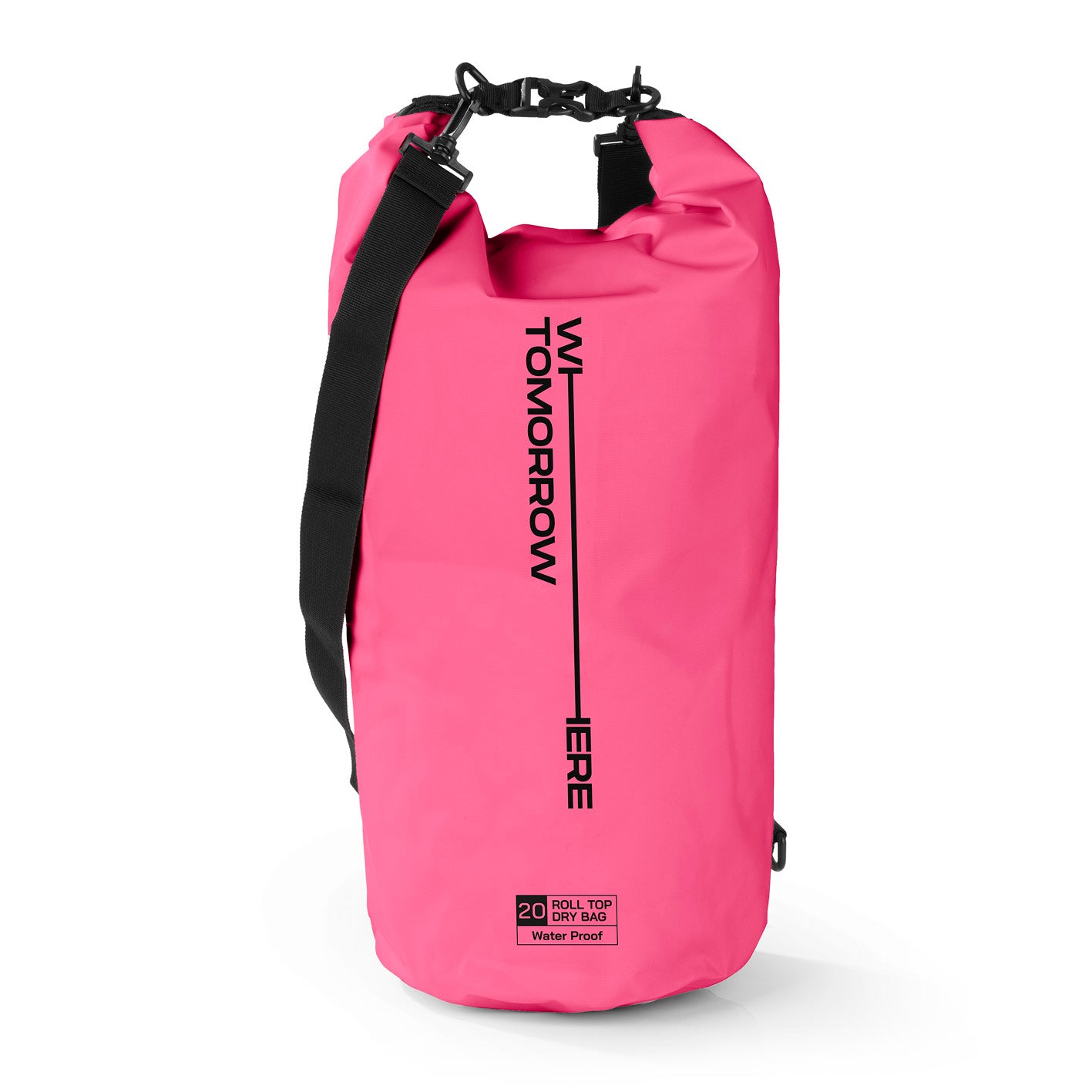 Dry Bag 20L - Style 02 - Pink, wasserdichter robuster Rucksack mit Rolltop-Verschluss und verstellbarem Schultergurt für Outdoor-Abenteuer.