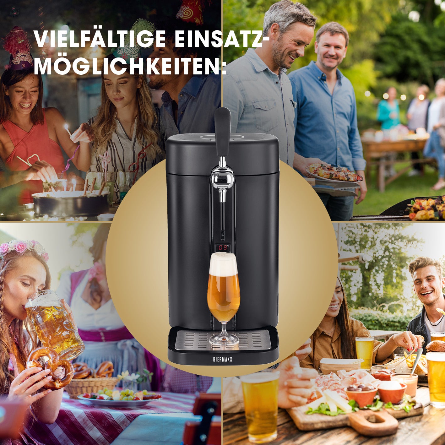 Bierzapfanlage - Zapfen wie die Profis mit digitaler Temperaturanzeige für frisches Bier aus 5-l-Partyfässern bis zu 2 Wochen.