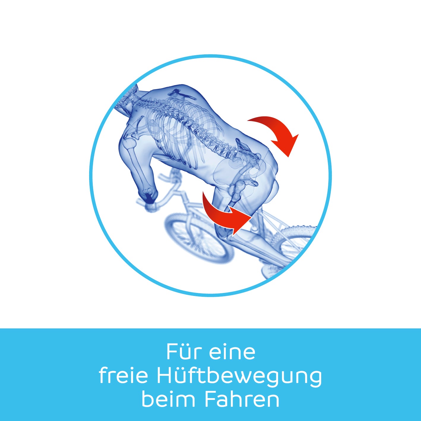 freibeik advanced - Das bewegliche Sattelgelenk 2.0 zeigt freie Hüftbewegung und ergonomische Entlastung beim Radfahren.