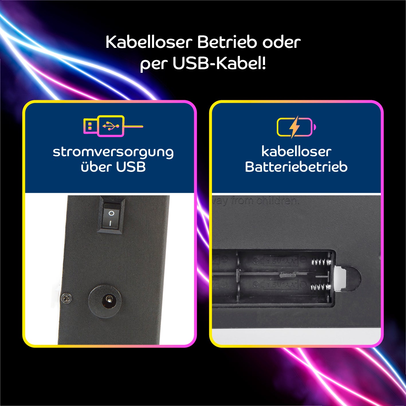 LED-Leuchtkasten A3 mit 173 Buchstaben, Zahlen und Zeichen, 150 Mood Pics, USB- oder kabelloser Batteriebetrieb.