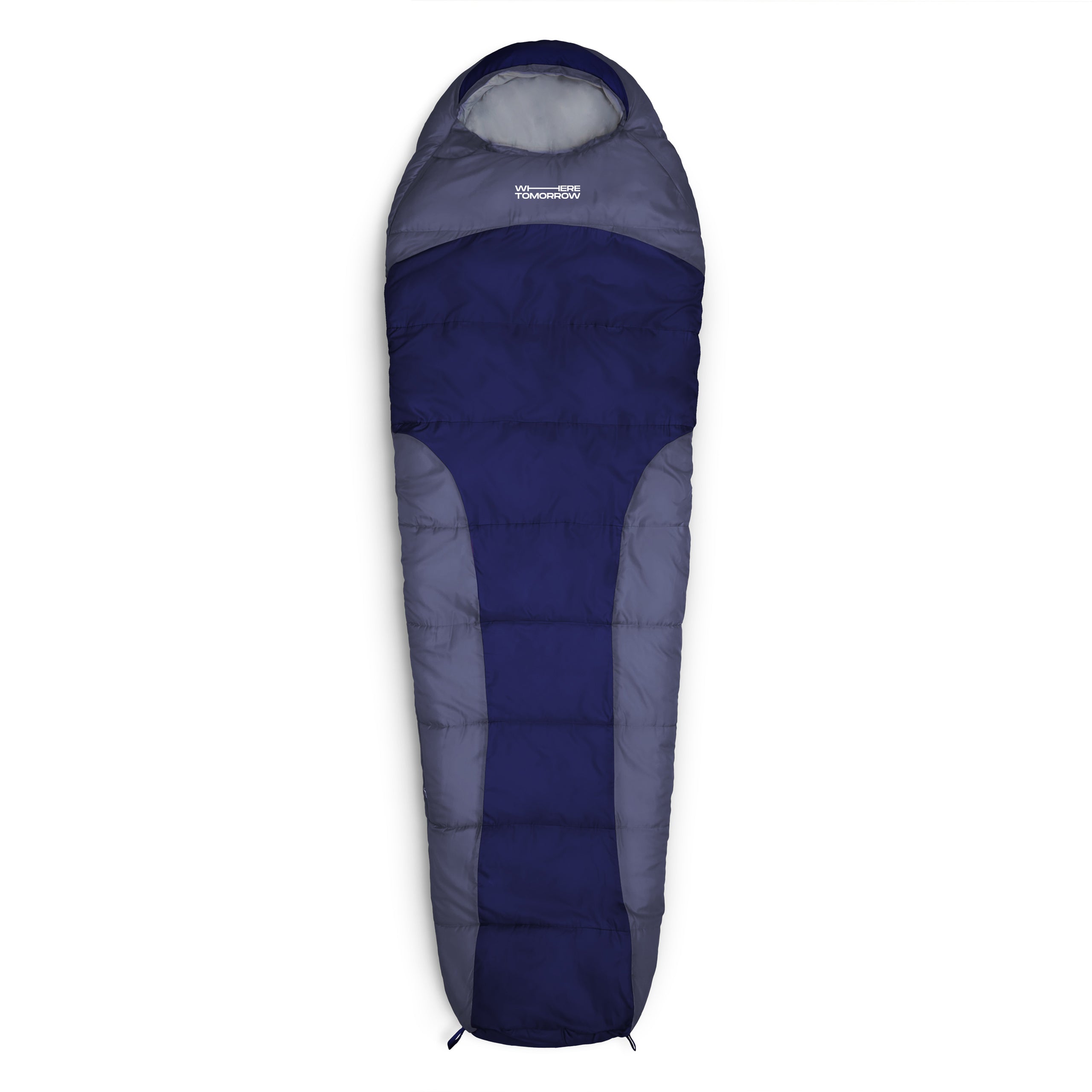 Camping Schlafsack Classic - Mumienschlafsack dunkeblau, wasserabweisend, 230x80x55 cm, inkl. Tragetasche für Outdoor und Camping.