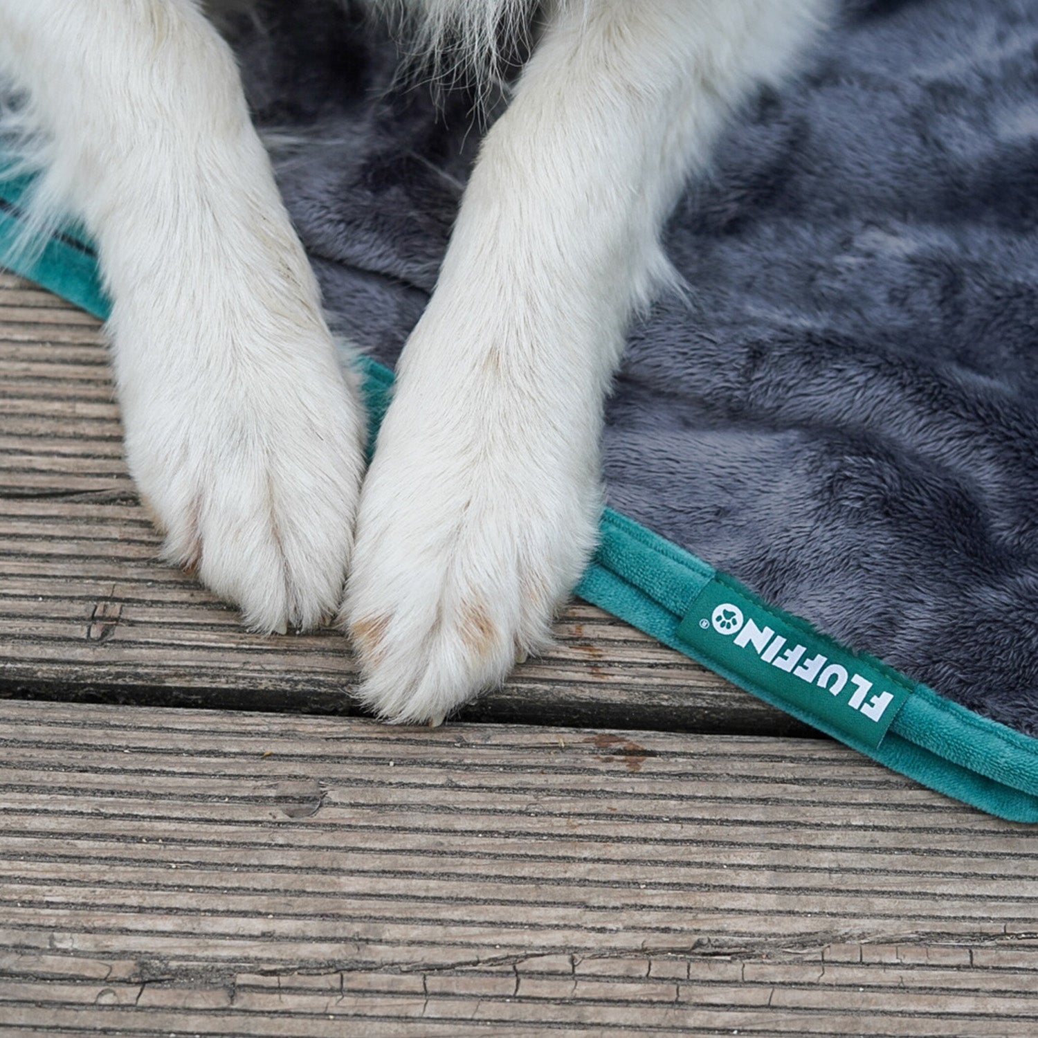 Hundedecke/ Wendedecke /Kuscheldecke - 150x100 cm - Grau mit weichem Kuschelfleece und robustem Cord, Marke FLUFFINO.