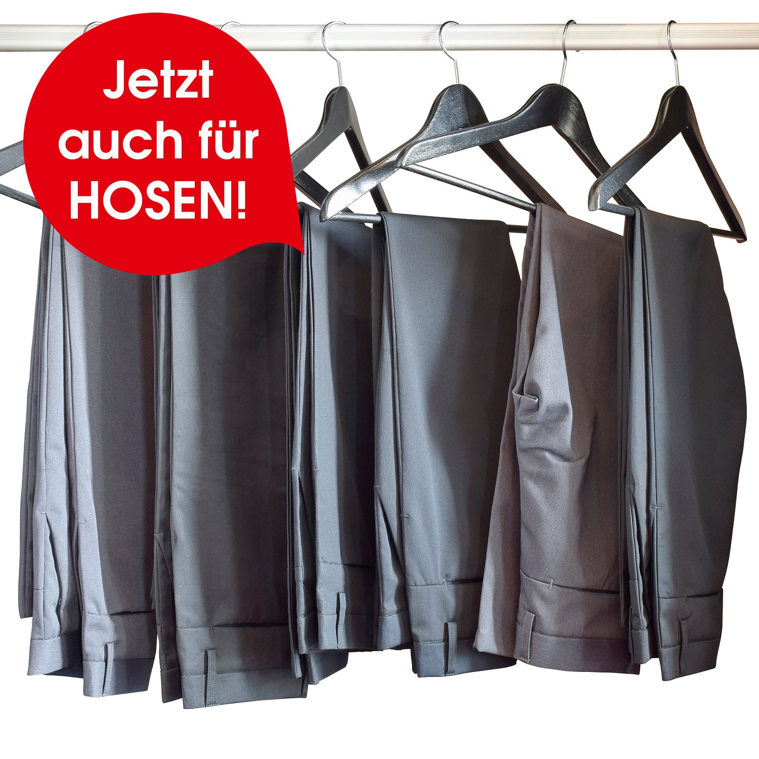 Bügler-Aufsatz für Hosen - silber/weiß, automatisches Trocknen und Bügeln von Hosen, zeitsparend und schonend.