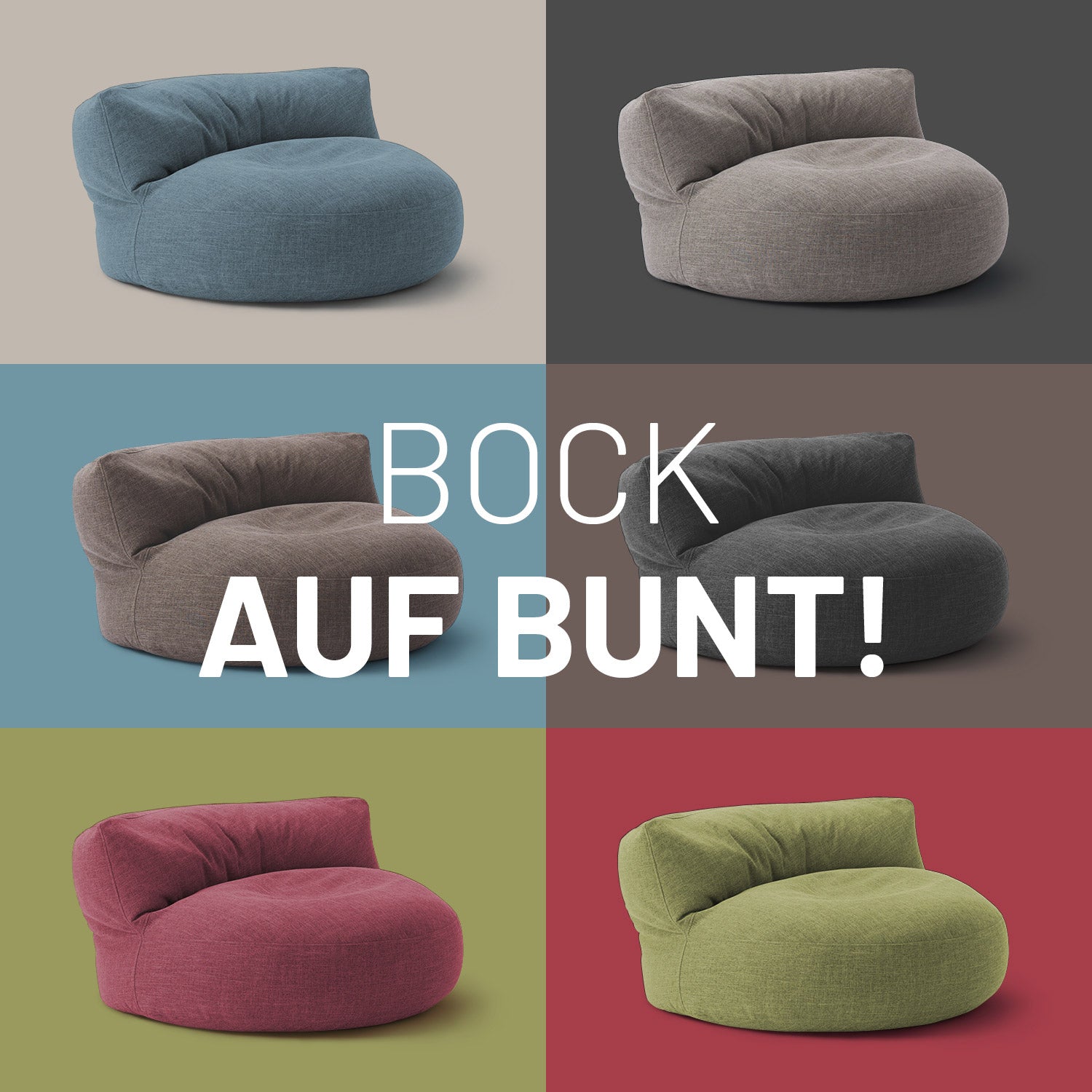 Interior Line Sitzsack-Lounge (320 L) in Hellgrau, hochwertiges leinenartiges Material, ideal für gemütliche Indoor-Chill-Out-Bereiche.