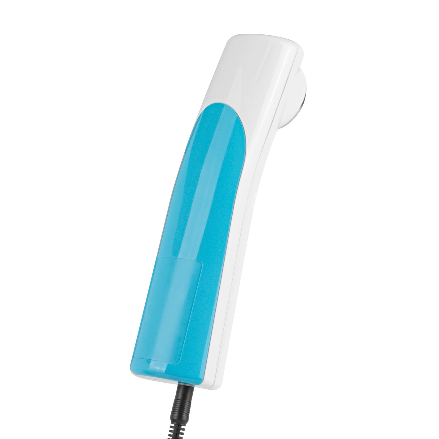 Handliches Schmerztherapie-Gerät Ultraschall in Weiß-Blau zur Mikromassage und Schmerzlinderung bei Muskeln und Gelenken.
