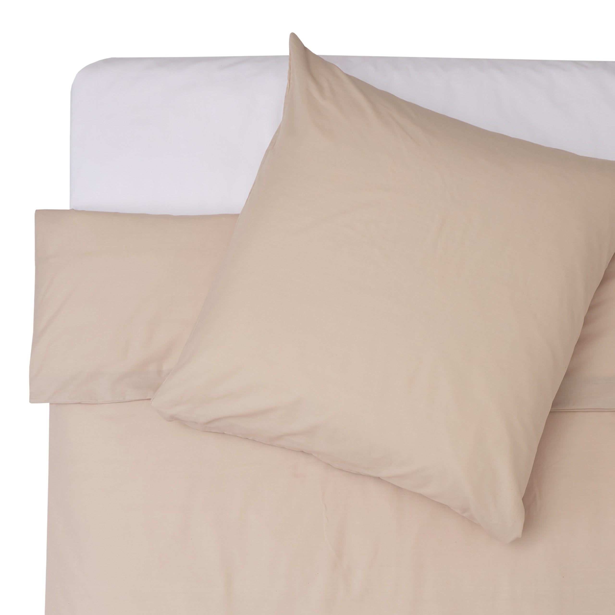 Premium Bettwäsche Everyday - Ganzjahres Bettbezug 155x200 cm & Kissenbezug 80x80 cm in Beige aus weicher Polycotton-Qualität.