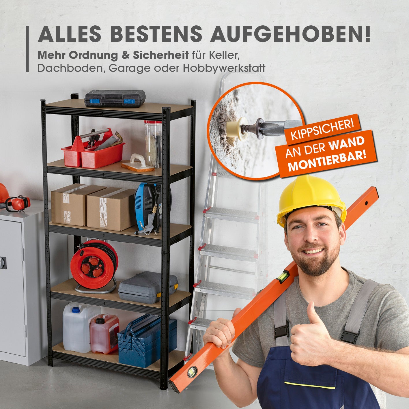 Schwerlastregal mit 5 belastbaren Holzböden - 180 x90 x 40 cm - schwarz - 2er-Set, ideal für Keller und Garage mit stabilem Stecksystem.
