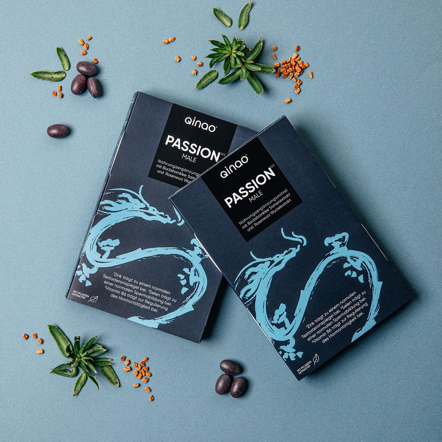 Nahrungsergänzungsmittel PASSION FEMALE & MALE - 2er-Set mit Bockshornklee, Rosenwurz, Chili, Magnesium, Zink, Vitamin B6.