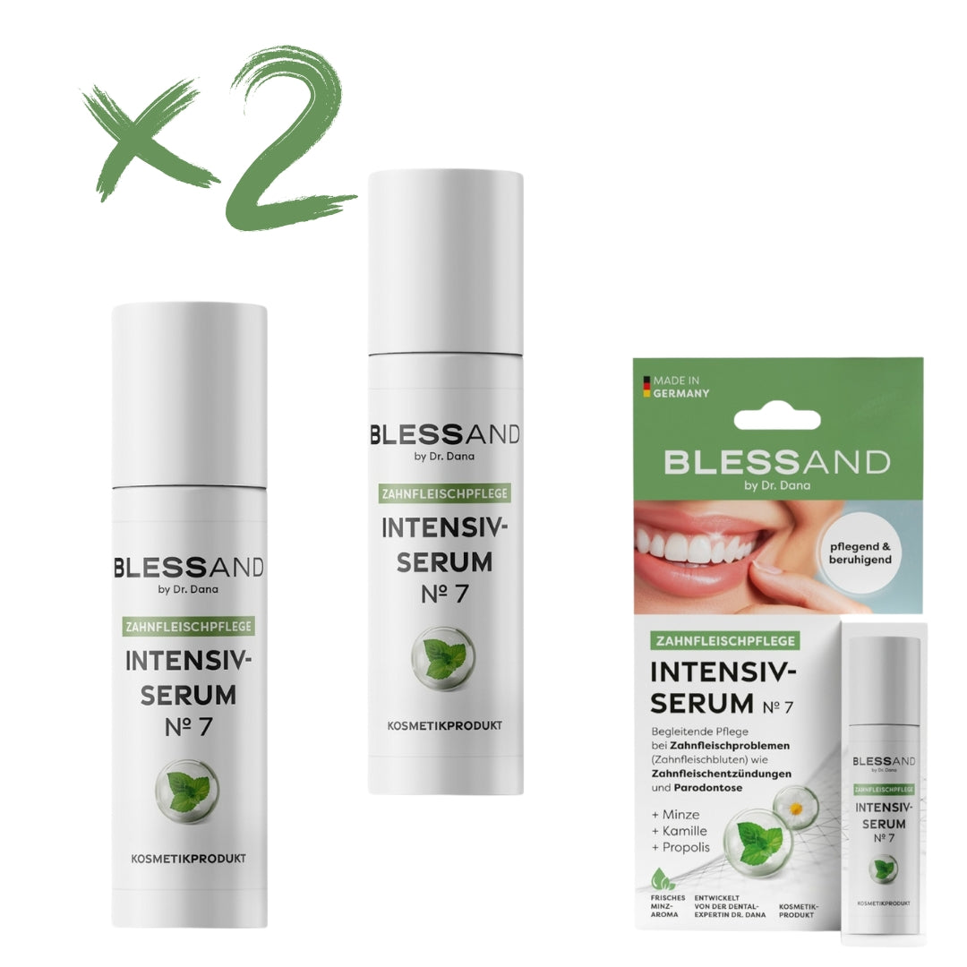 Mundpflege Nr. 7 - 2er-Set (2x 10 ml) BLESSAND Intensiv-Serum zur Pflege und Beruhigung bei Zahnfleischproblemen.