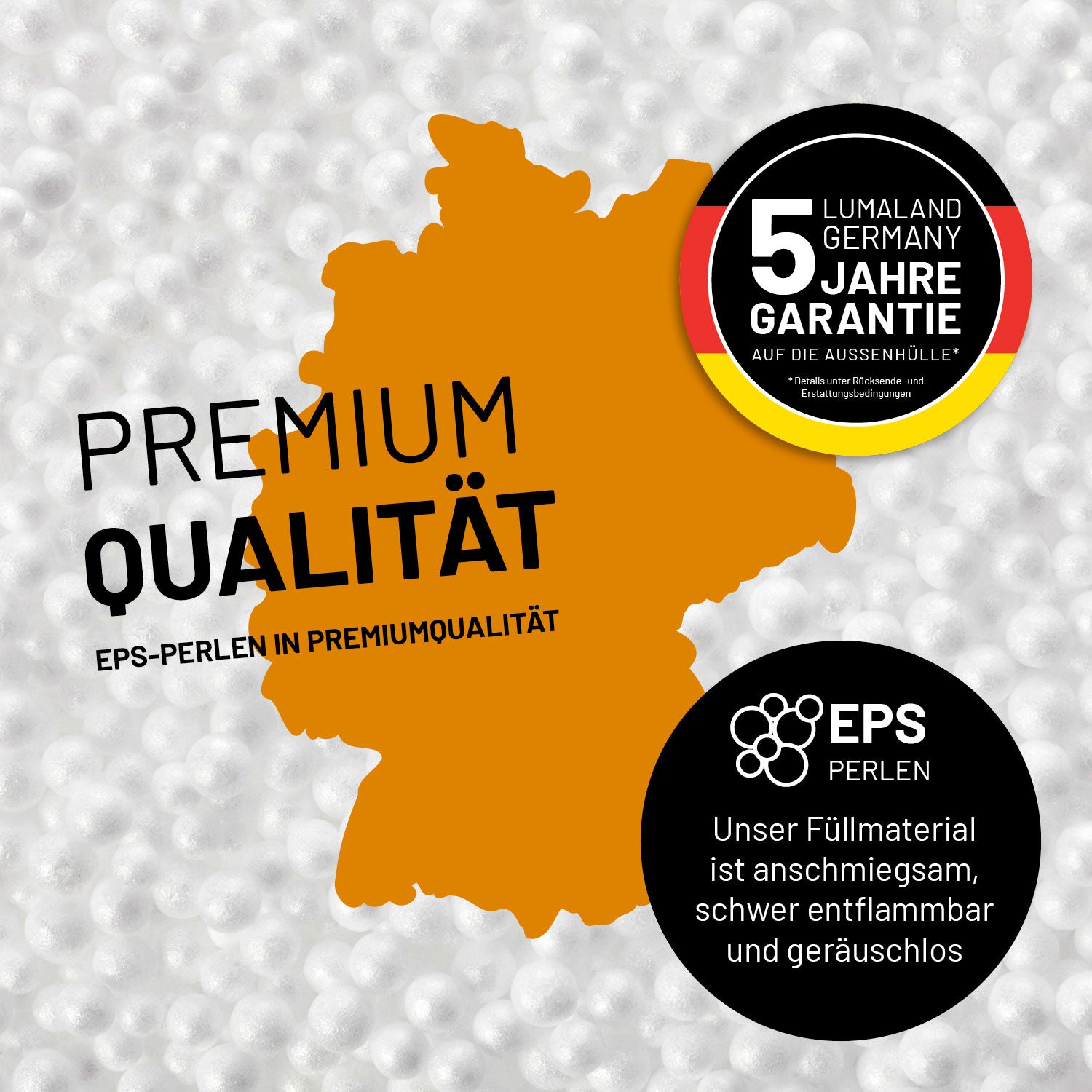 Sitzsack GIANT aus der Cord-Reihe - Senfgelb mit Premium-EPS-Perlenfüllung, schwer entflammbar, geräuschlos und deutscher 5-Jahres-Garantie