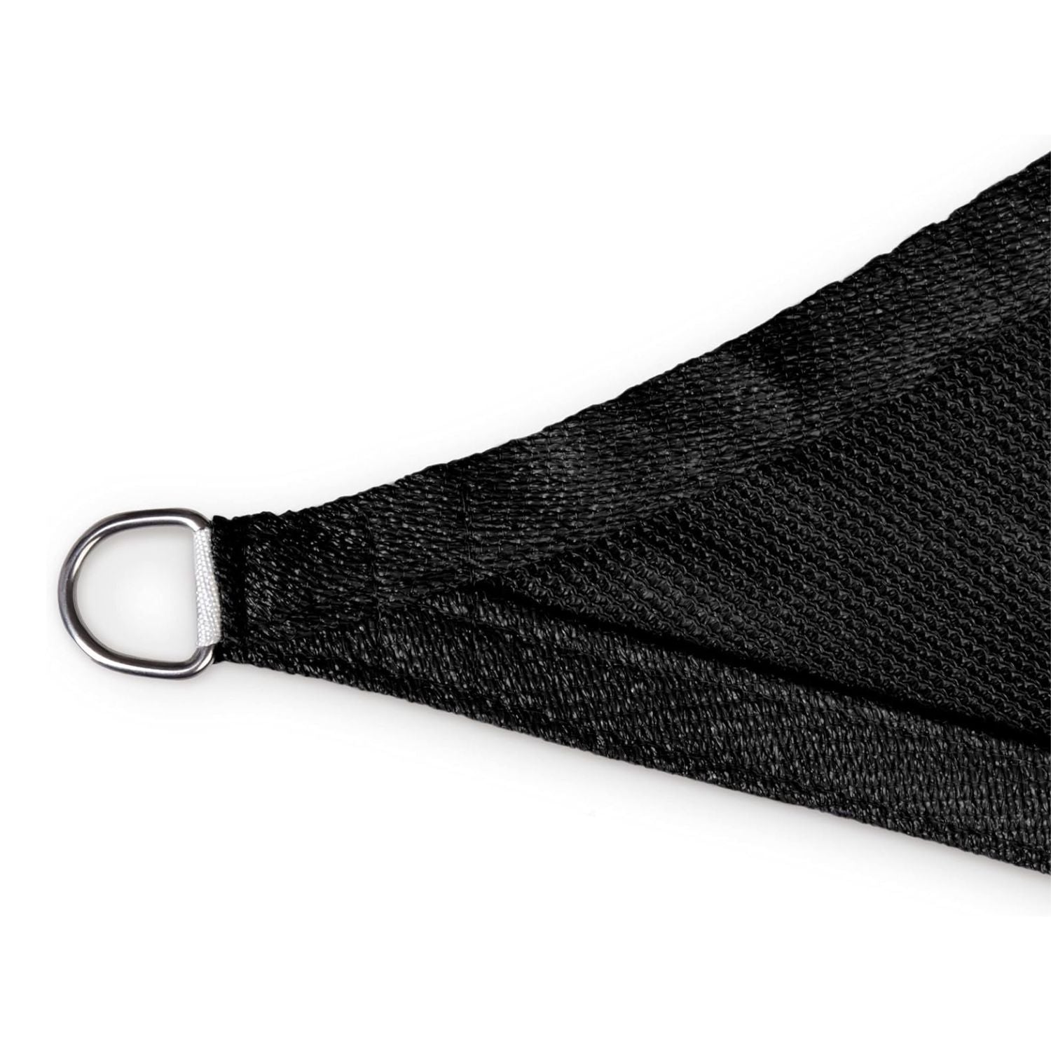 Sonnensegel 100% HDPE mit Stabilisator für UV-Schutz - Rechteck 4 x 5 Meter - Schwarz mit rostfreiem Metallring und robust vernähtem Rand.