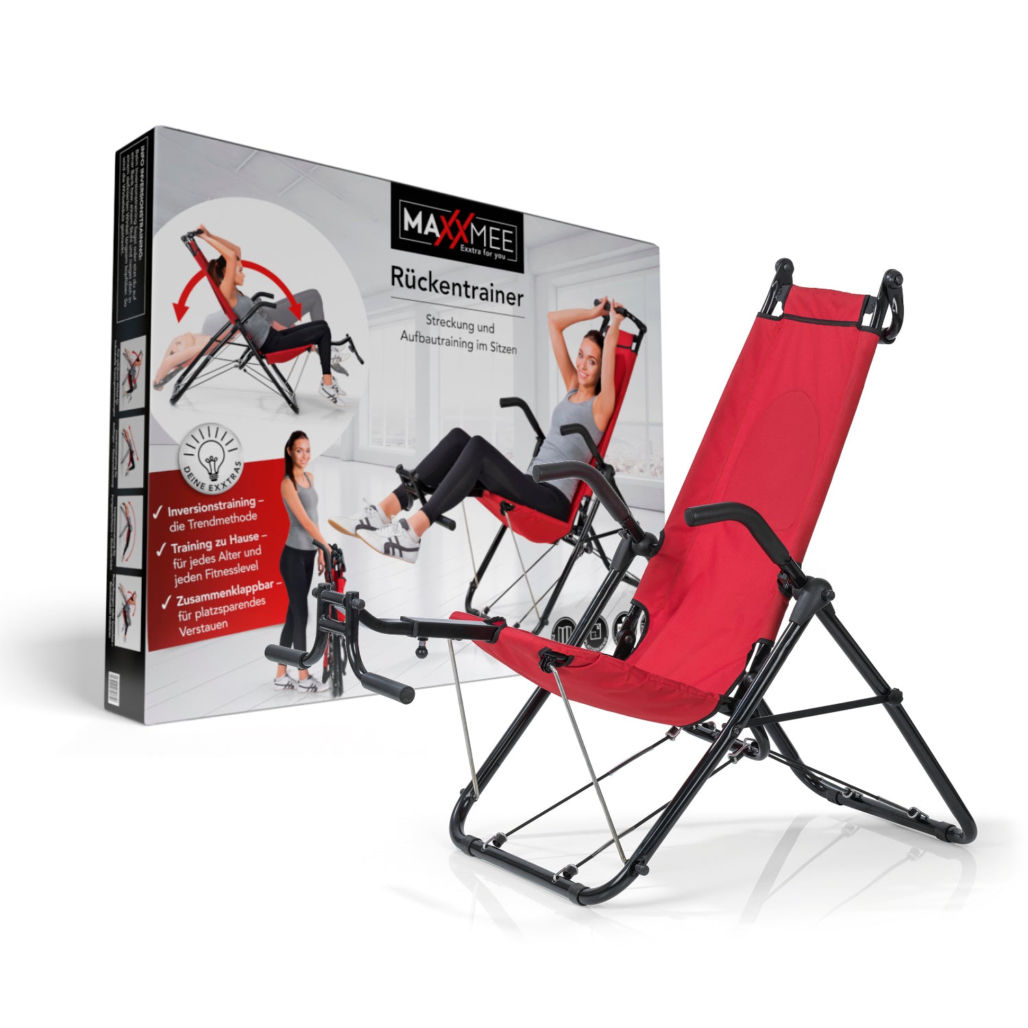 Inversionstrainer Deluxe - Heimtrainer zur Kräftigung von Rücken, Bauch, Rumpf und Beinen, zusammenklappbar und belastbar bis 120 kg.