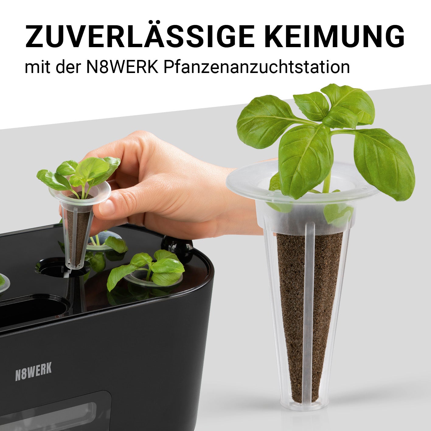 Pflanzenanzuchtstation Ersatzset für 28 Pflanzen mit Pflanzschwämmen und Samentöpfen für zuverlässige Keimung und Umtopfen.