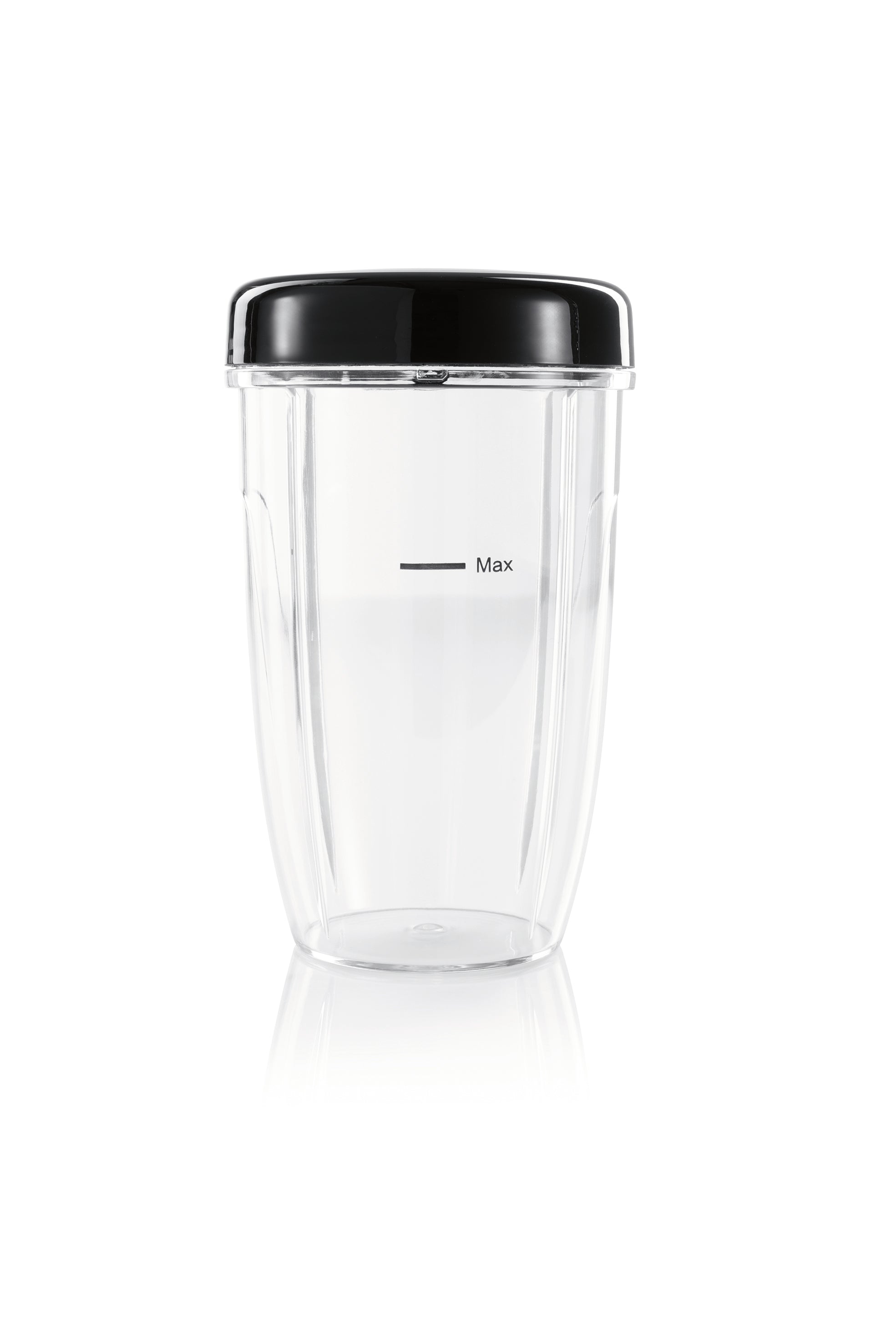 Zubehörset L für Nutrition Mixer Pro 1.000 - Schwarz mit transparentem Becher und schwarzem Deckel, spülmaschinengeeignet.