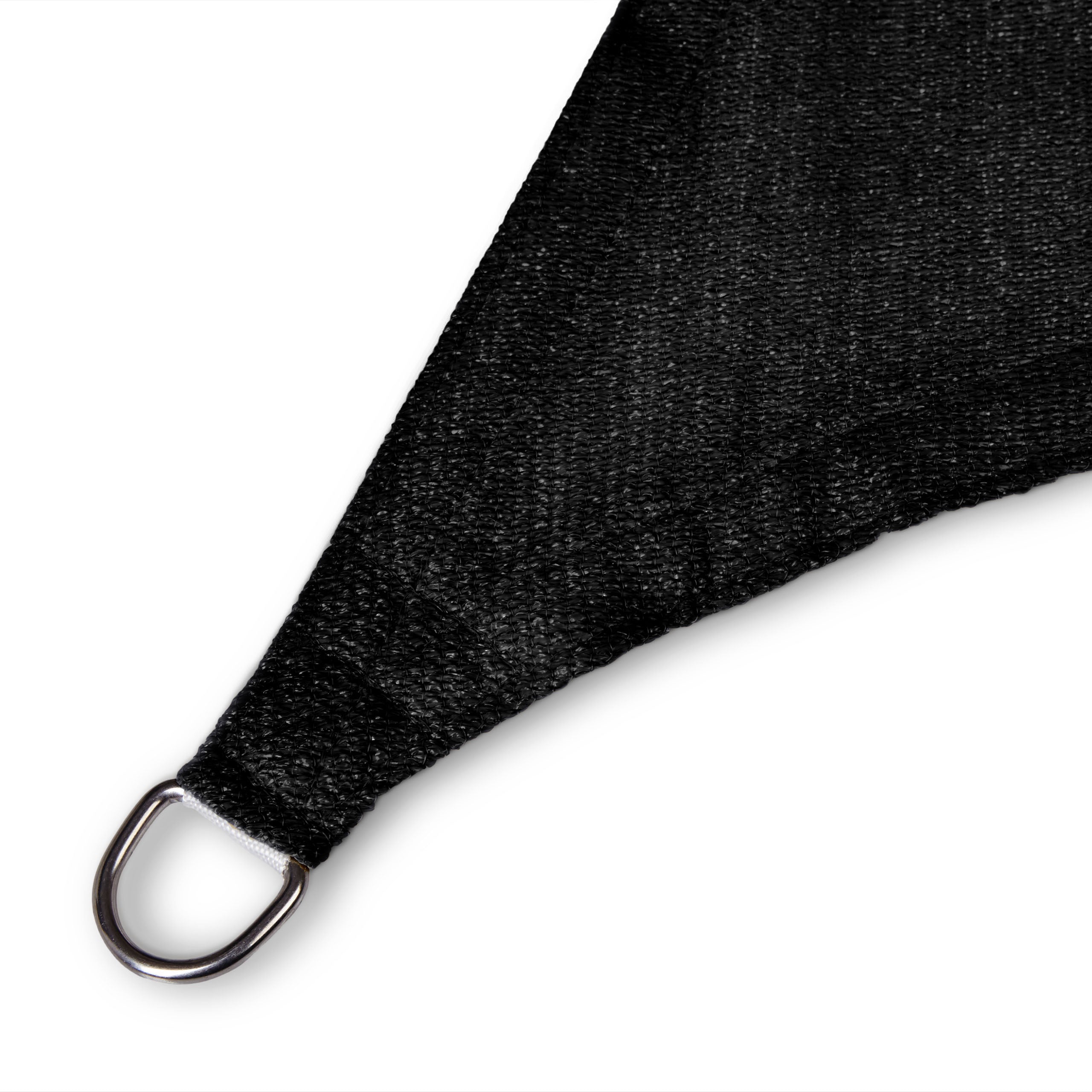Sonnensegel 100% HDPE mit Stabilisator für UV-Schutz - Quadrat 4 x 4 Meter - Schwarz, stabile Naht und Metallring zur Befestigung