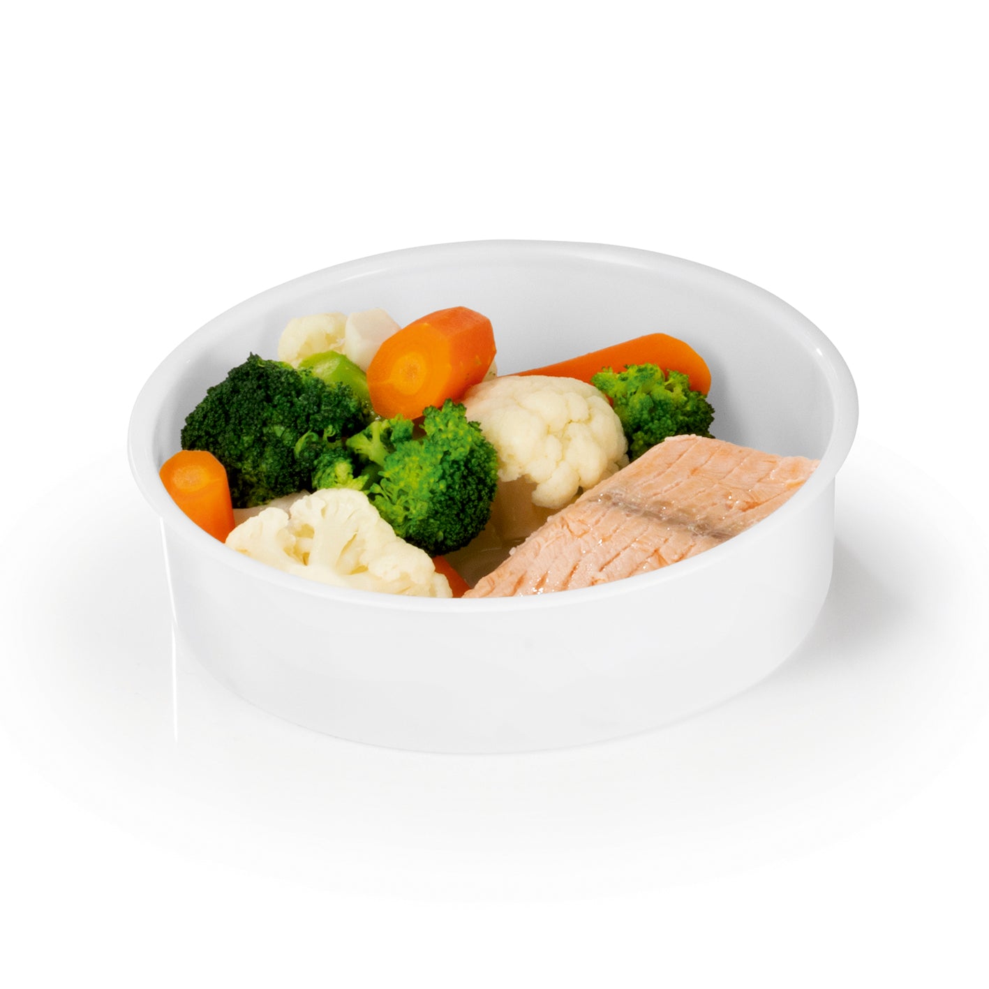 Dampfkorb mit gedämpftem Gemüse und Lachs für Reiskocher mit Gartopf inkl. Dampfkorb/Reislöffel/Messbecher