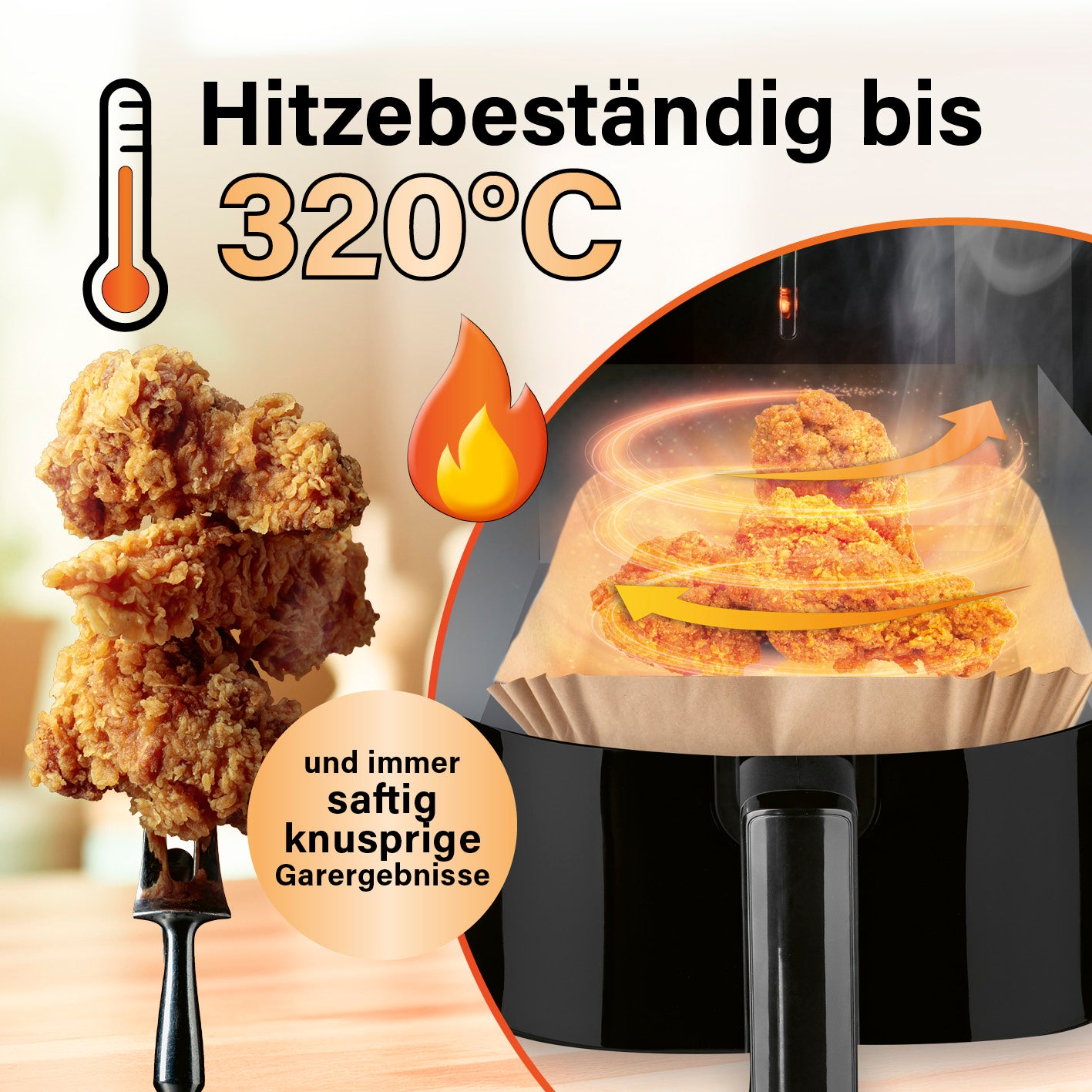 Backpapierschalen für Doppelkorb-Heißluftfritteusen 3–5 l, 100 Stück, hitzebeständig bis 320°C für knusprige Ergebnisse
