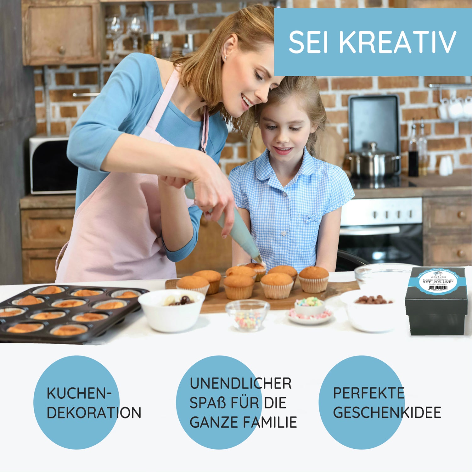 Spritztüllen-Set - 29-teilig für kreative Kuchendeko, perfekt für Familie und als Geschenkidee mit umfangreichem Zubehör.
