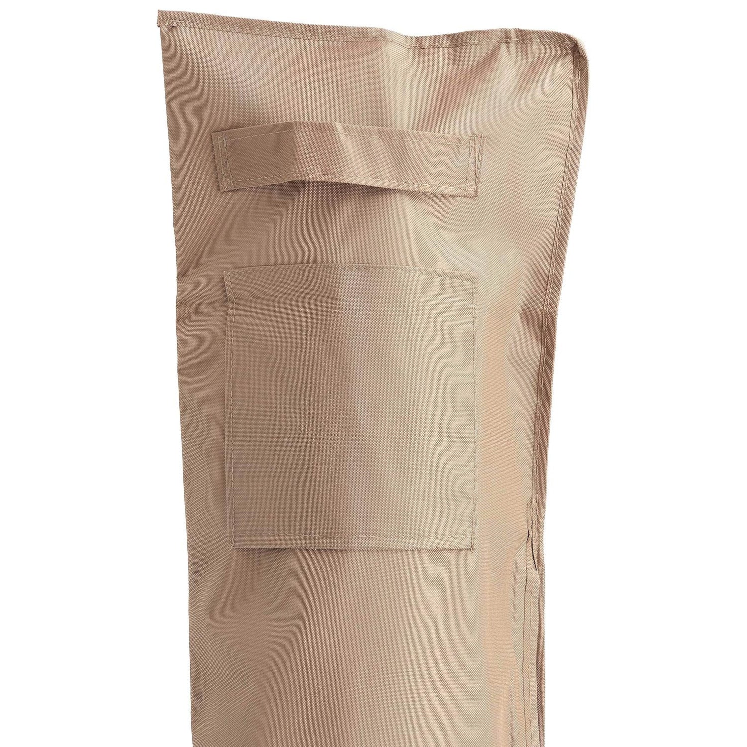 Abdeckung Schutzhülle für Sonnenschirm - 195 x 25/35 cm - Beige, wasserdichte, robuste Oxford 600D Schutzhaube mit Griffen und Kordelzug.