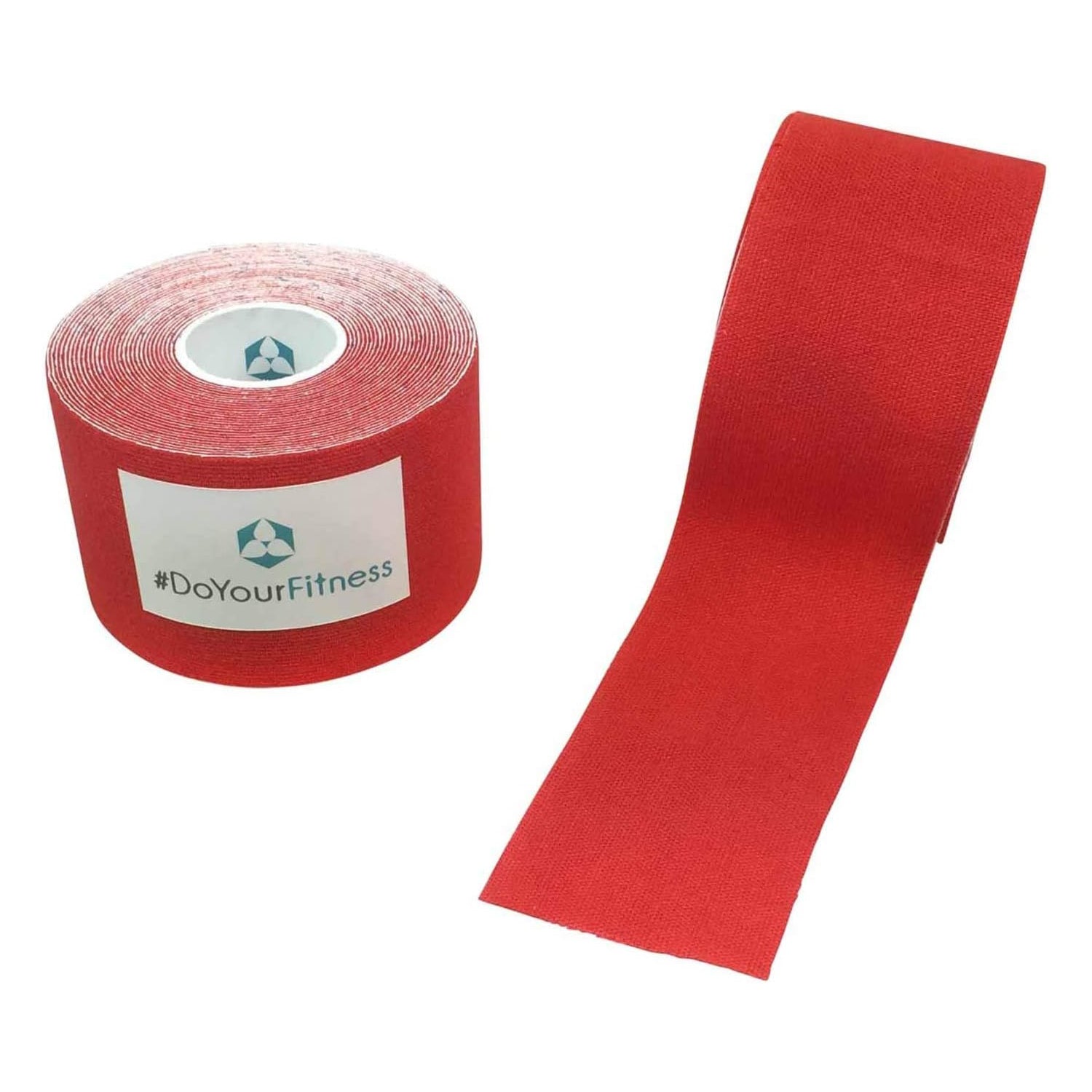 Kinesiologisches Tape - 2,5 cm x 5 m - Rot, elastisch, hautfreundlich, atmungsaktiv, wasserbeständig und mit starkem Acrylkleber.