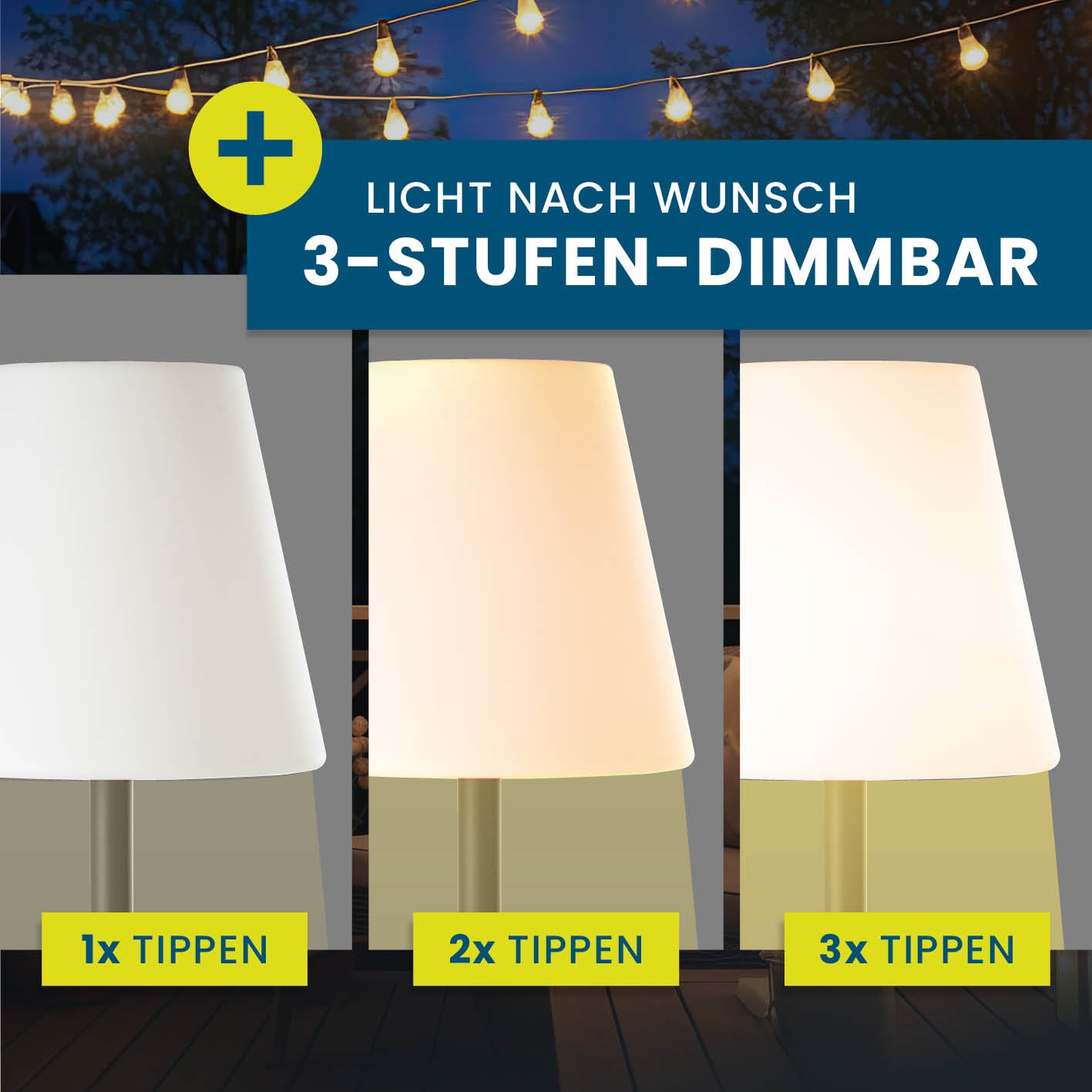 LED-Standleuchte dimmbar - 187 cm - schwarz/weiß mit 3-Stufen-Dimmfunktion für individuelle Lichtintensität.
