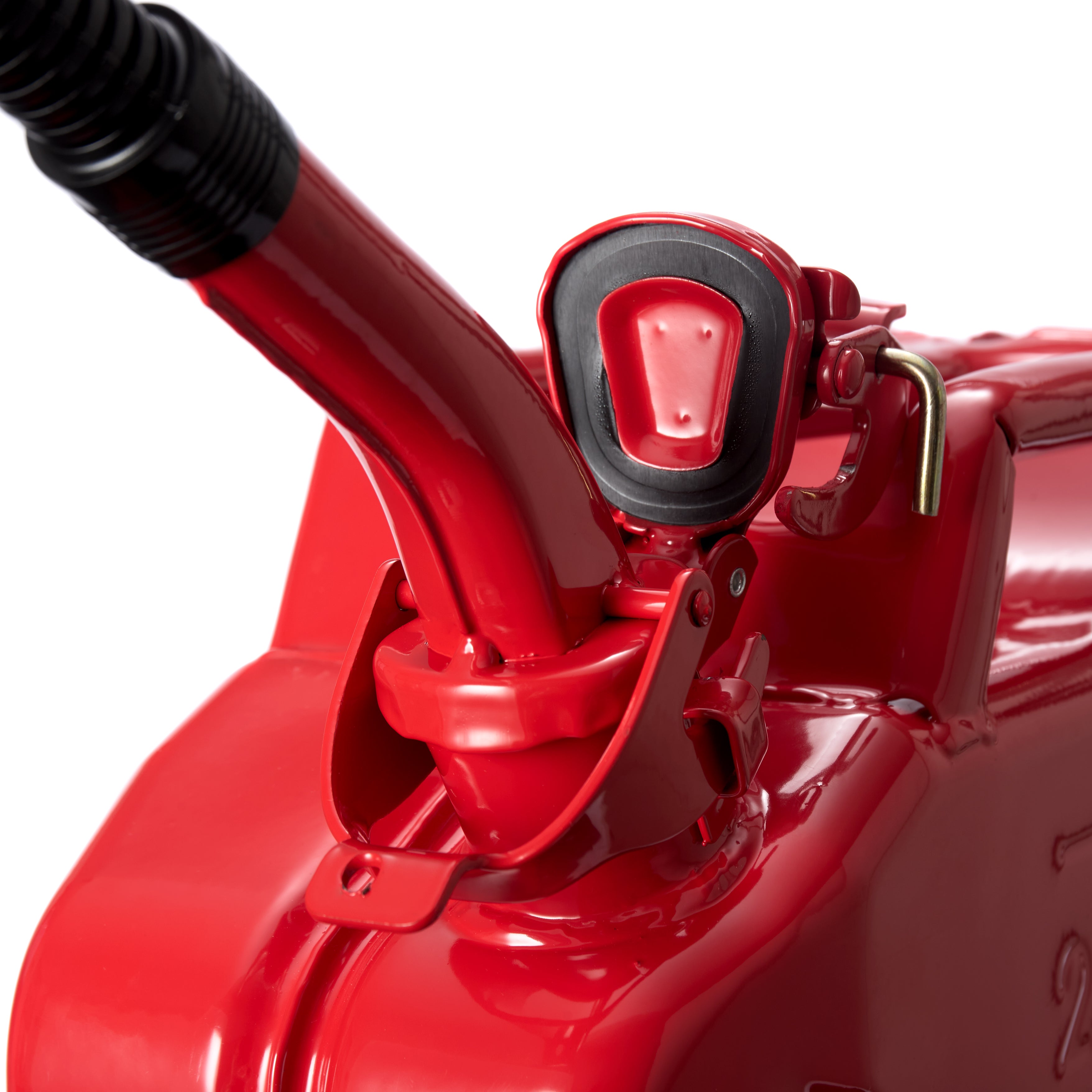 Flexibler Ausgießer für Diesel & Benzin für Metall-Kraftstoffkanister - Rot, passend für 5 bis 20 Liter Kanister mit Entlüftungskanal.