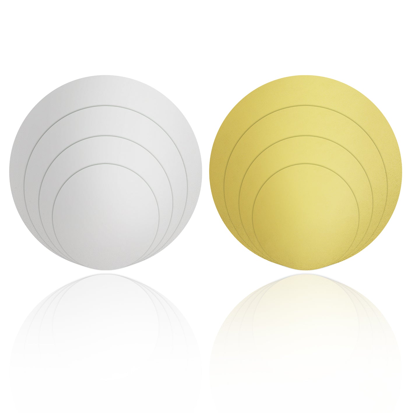 Premium Tortenunterlagen 4er-Set - Gold & Siber stabile, beidseitig folierte Tortenplatten mit strukturierter, rutschfester Oberfläche